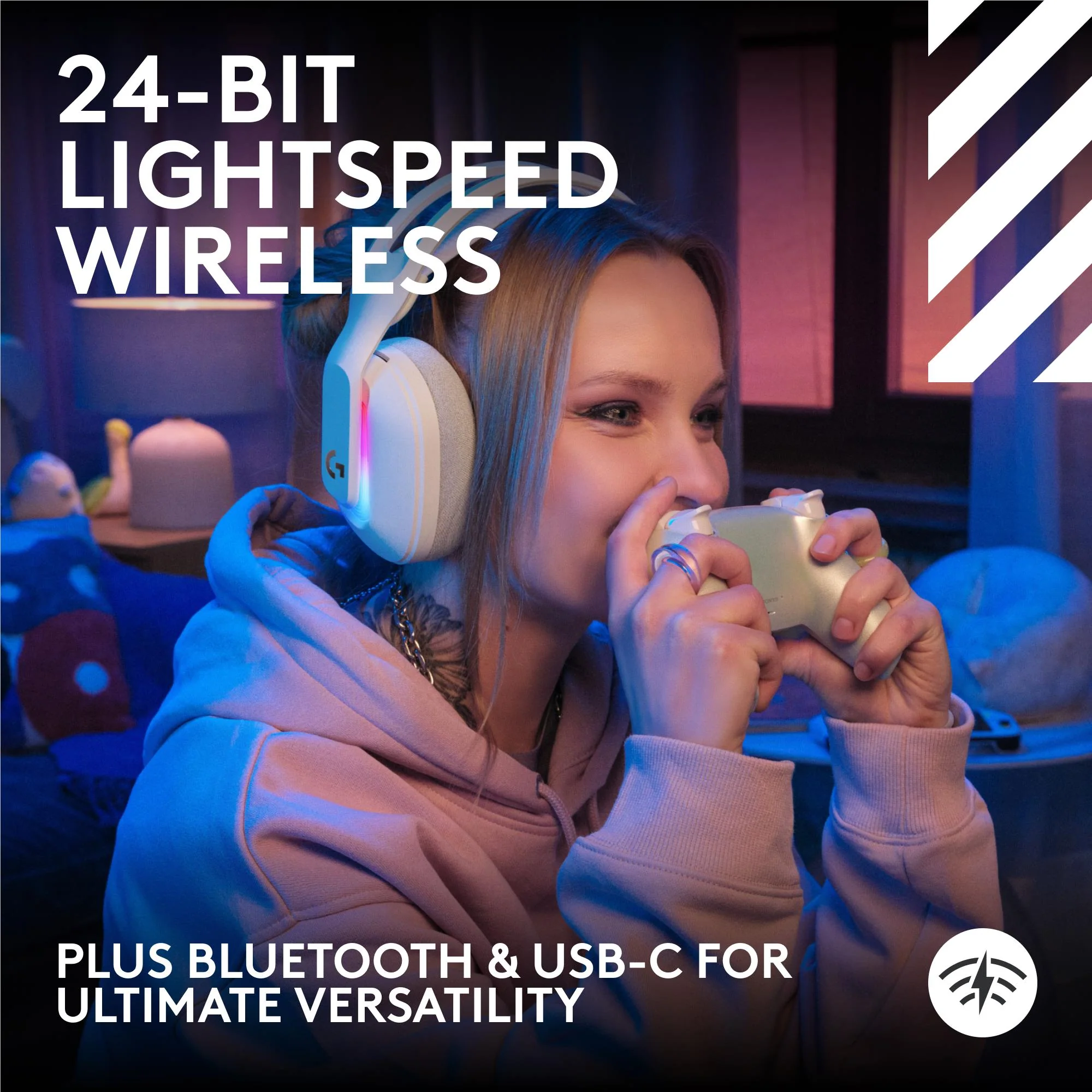 Logitech G Astro A20X PLAYSYNC Wireless Headset (White) - Image 8
