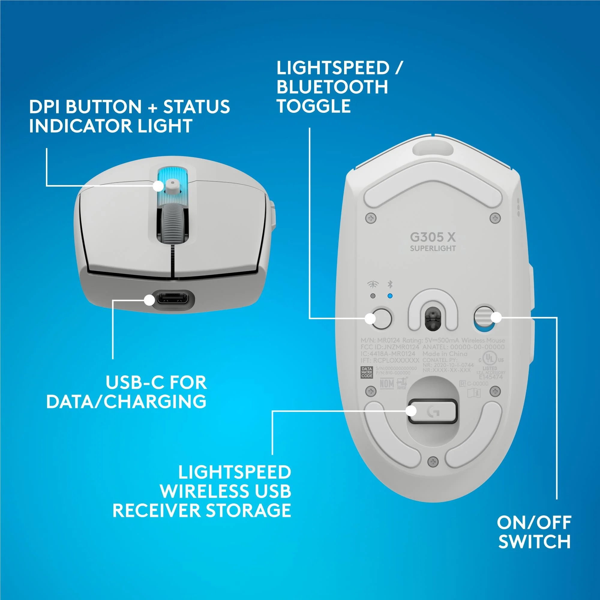Logitech G G305 X SUPERLIGHT Gaming Mouse (White) - Image 11