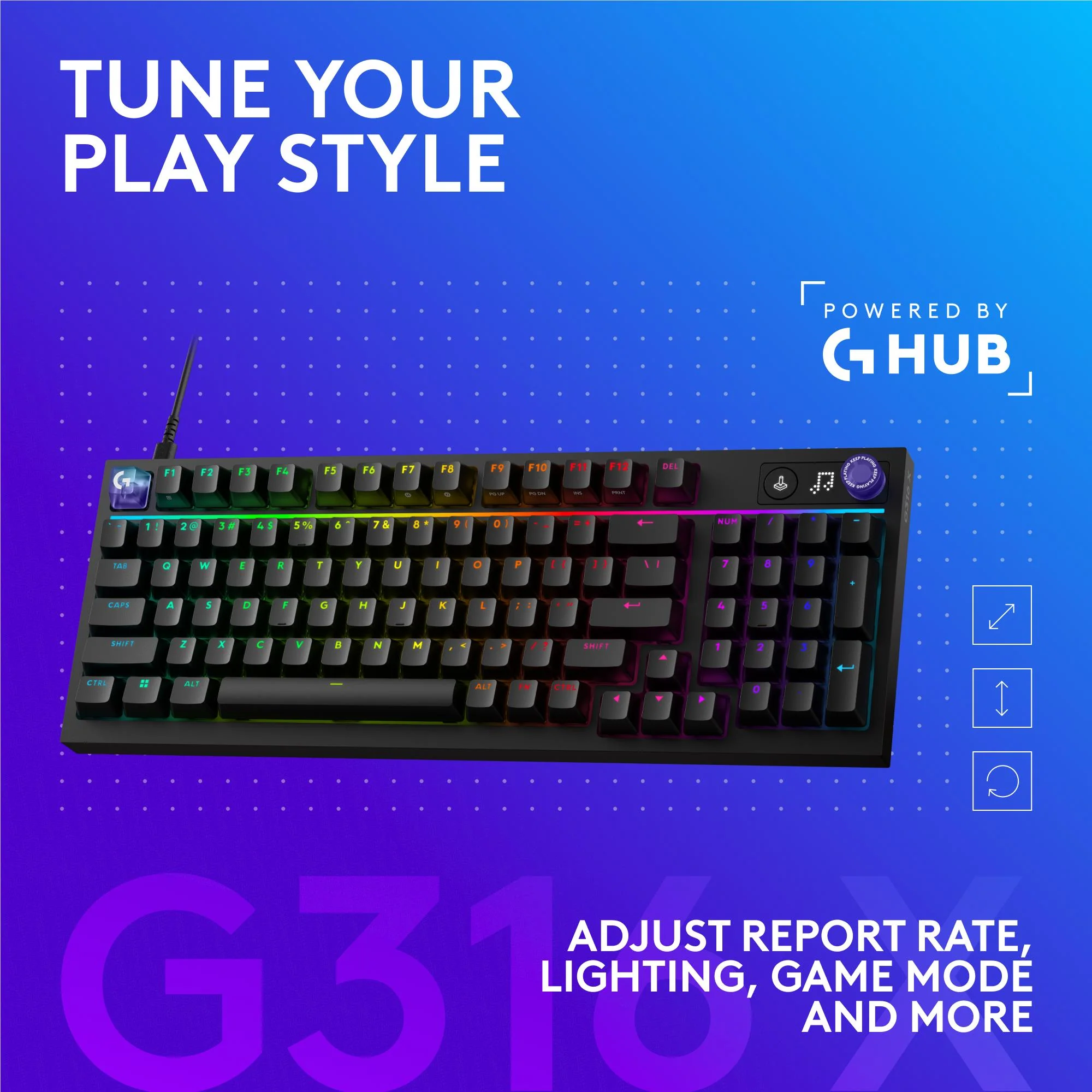 Logitech G G316 X 98 Gaming Keyboard (Black) - Image 10
