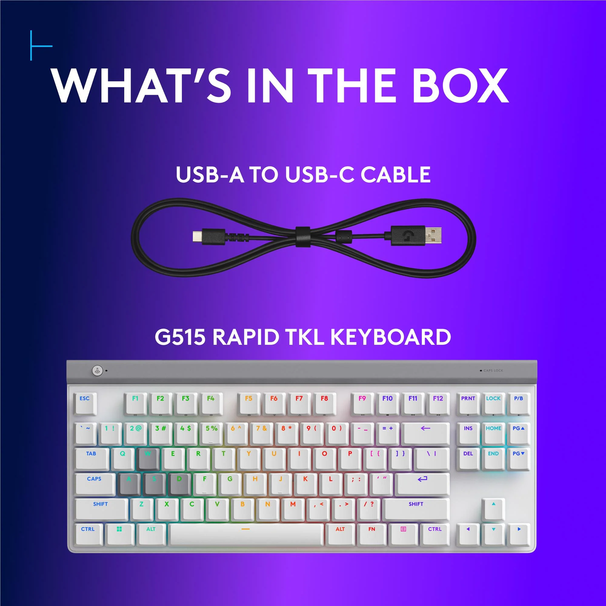Logitech G G515 RAPID TKL Wired Gaming Keyboard (White) - Image 9