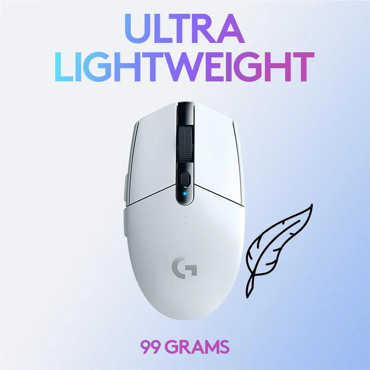 Logitech G305 Hero LIGHTSPEED Wireless Gaming Mouse (White) - Image 4
