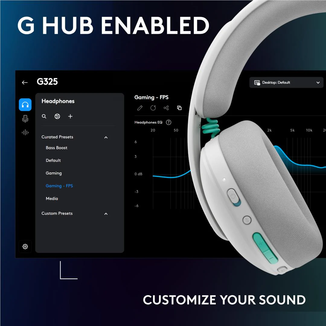 Logitech G325 LIGHTSPEED Wireless Gaming Headset (White) - Image 14