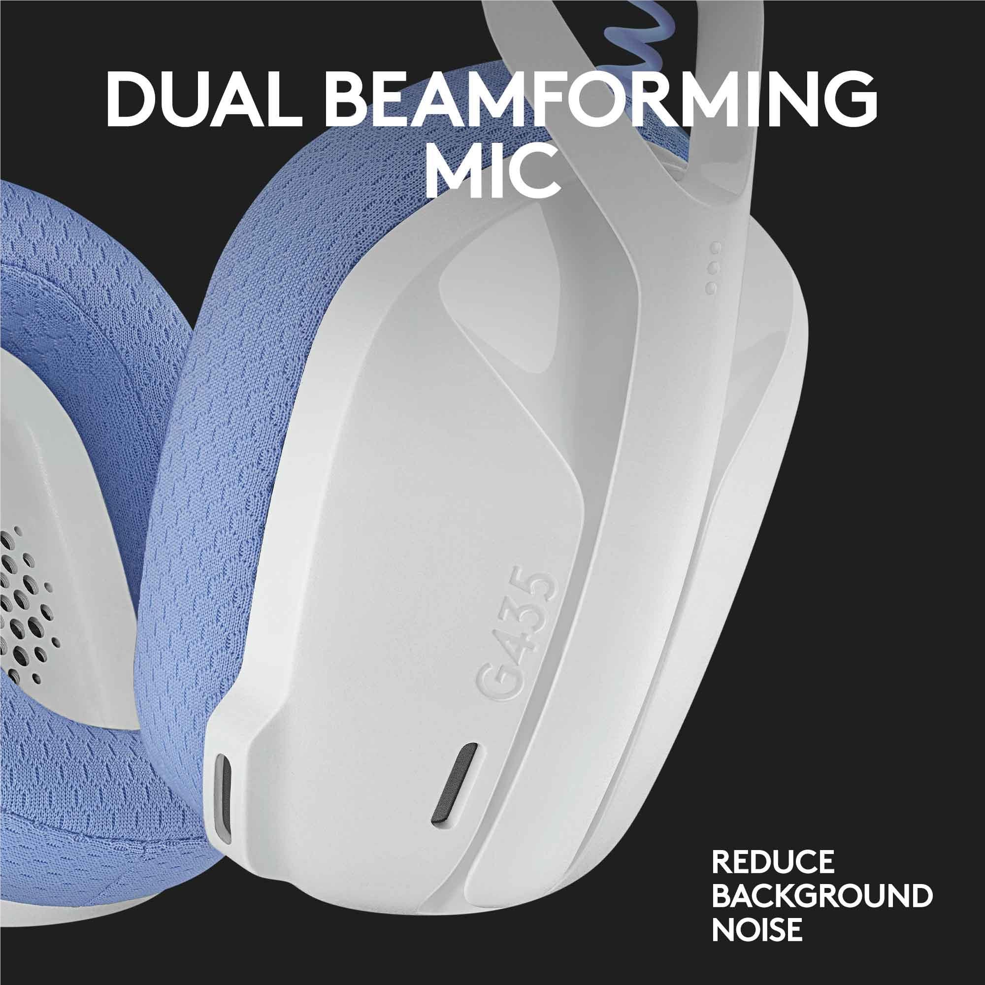 Logitech G435 LIGHTSPEED Wireless Gaming Headset (White) - Image 4
