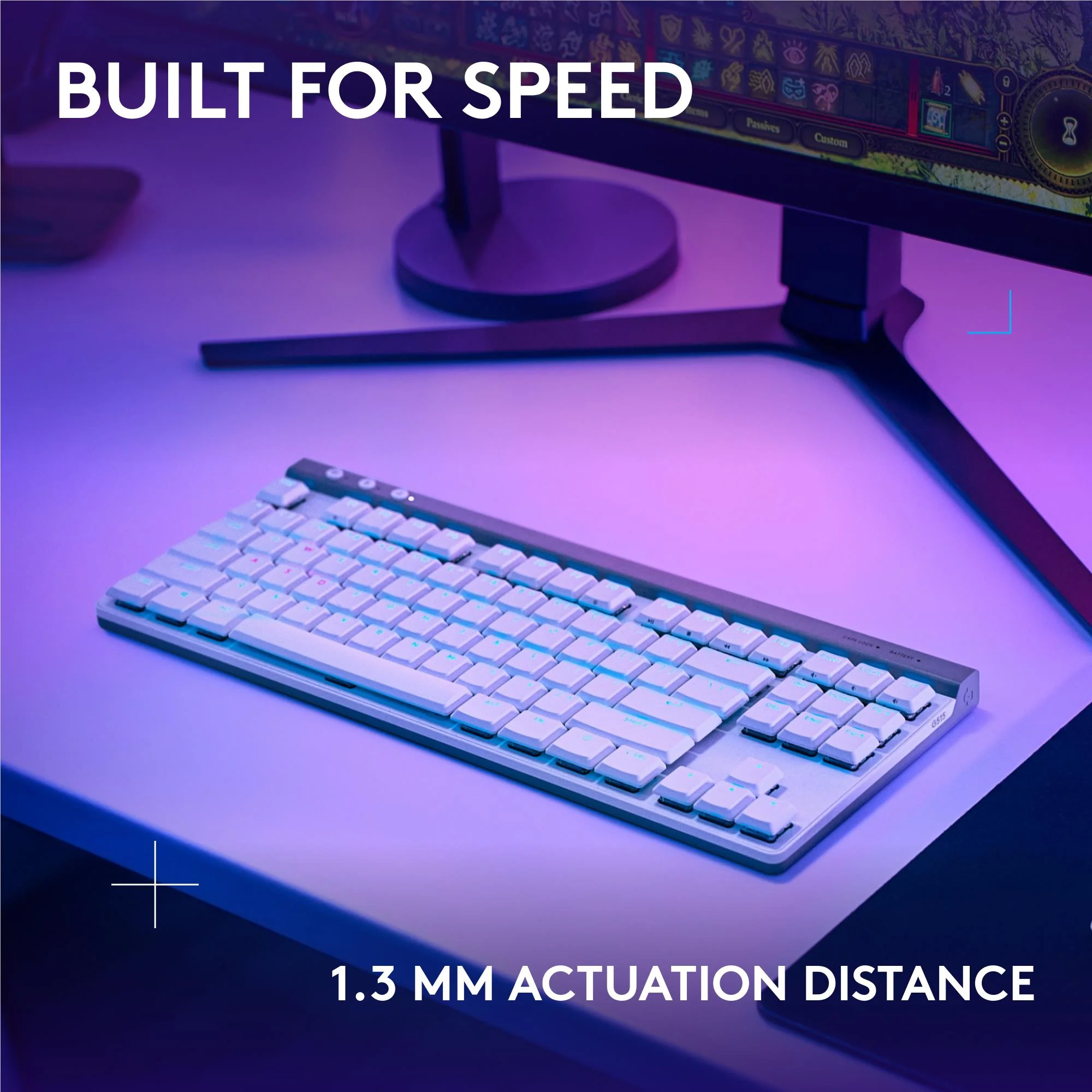 Logitech G515 LIGHTSPEED TKL Wireless Gaming Keyboard (White) - Image 5
