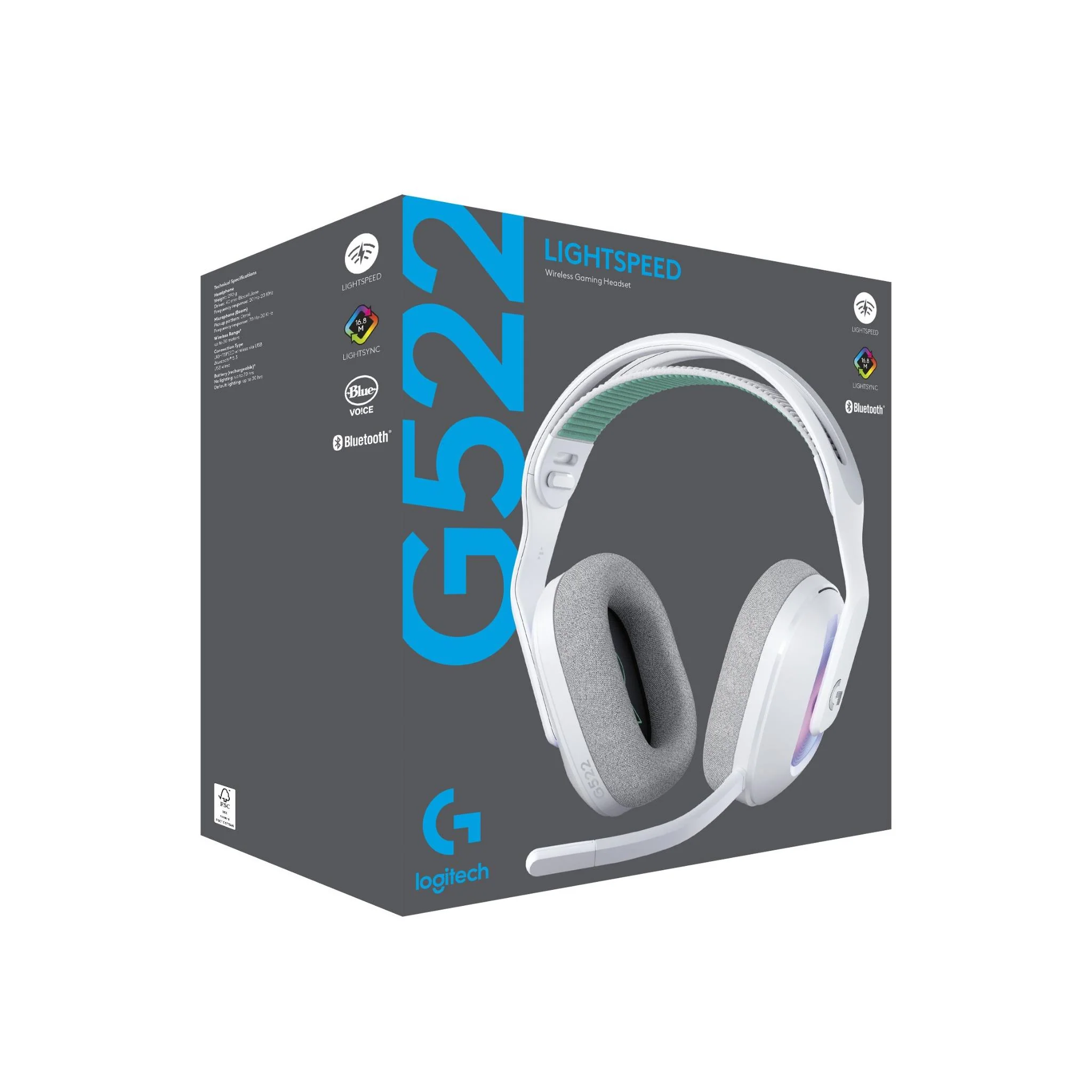 Logitech G522 LIGHTSPEED Wireless Gaming Headset (White) - Image 10