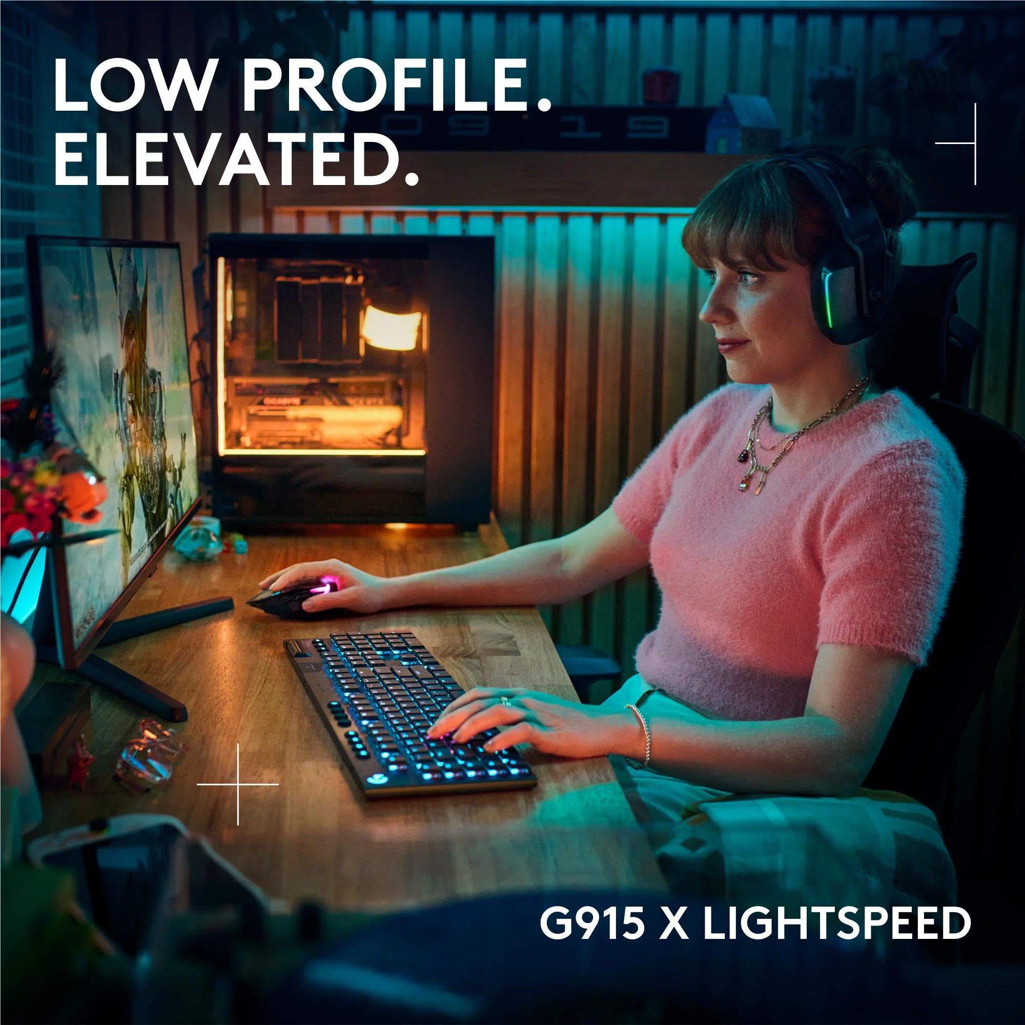 Logitech G915 X LIGHTSPEED Low-Profile Wireless Gaming Keyboard (Black) - Image 3