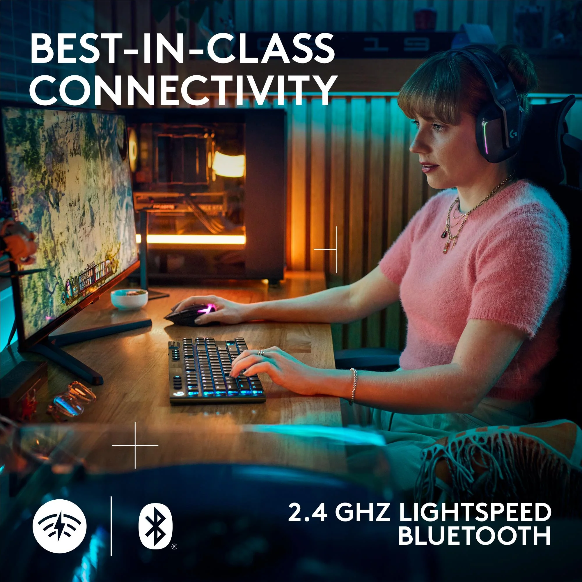 Logitech G915 X LIGHTSPEED TKL Low-Profile Wireless Gaming Keyboard (Black) - Image 4