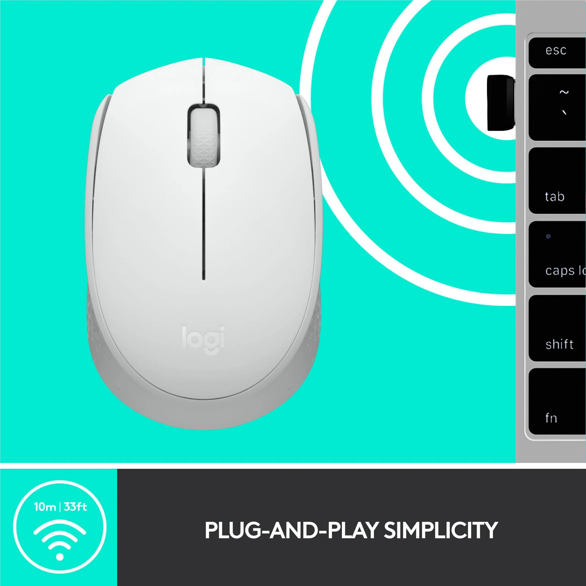 Logitech M171 Wireless Mouse (Off White) - Image 6