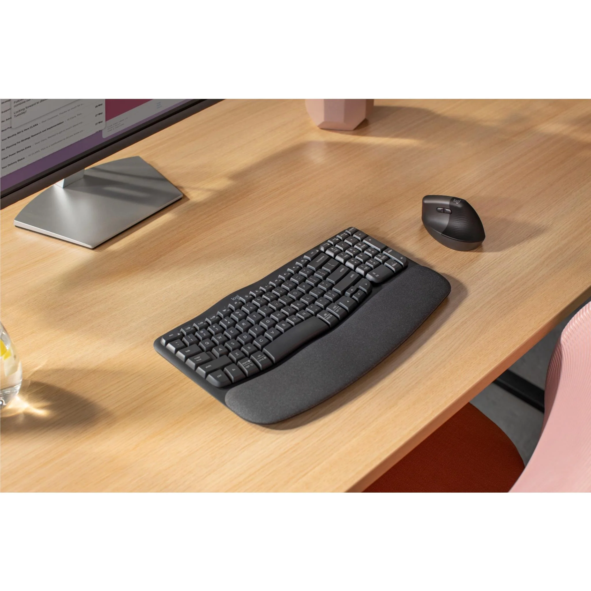 Logitech Wave Keys Wireless Ergonomic Keyboard (Graphite) - Image 9