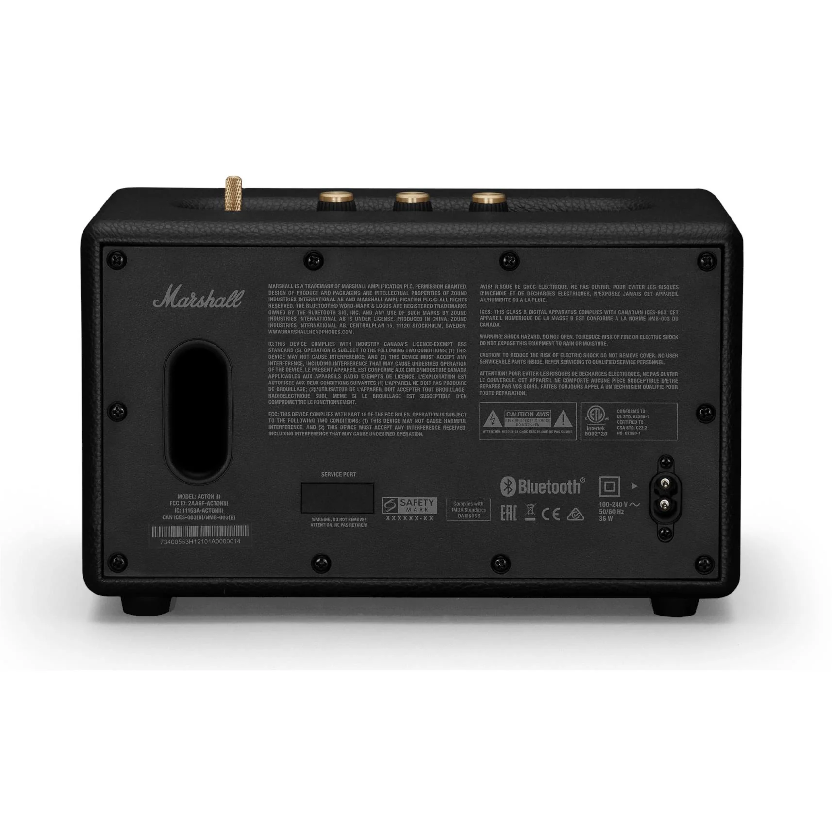 Marshall Acton III Wireless Bluetooth Speaker (Black) - Image 5