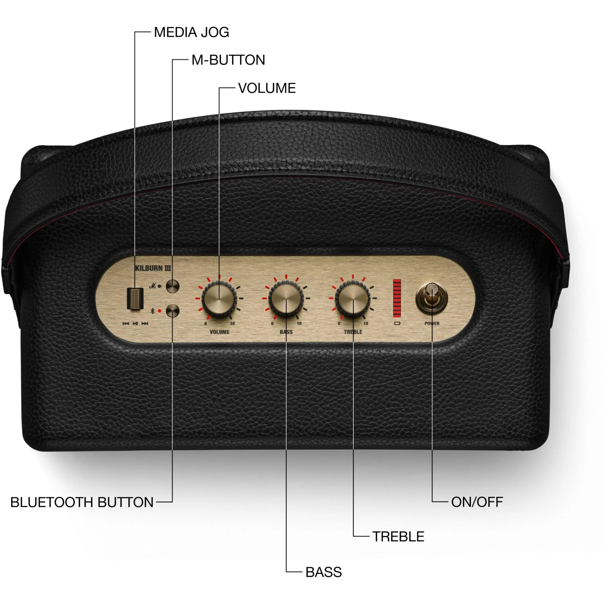 Marshall Kilburn III Portable Speaker (Black & Brass) - Image 4