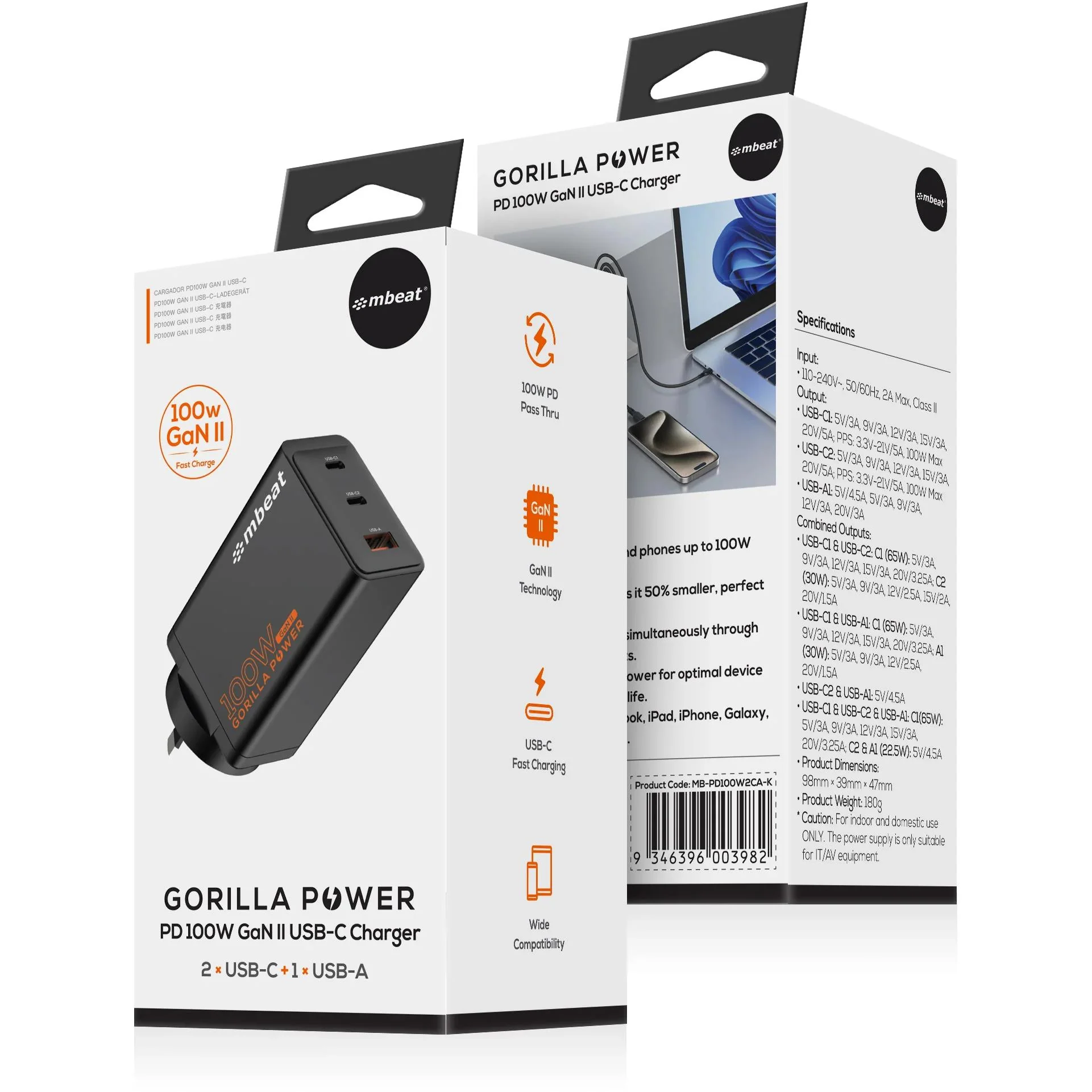 mbeat Gorilla Power PD 100W GaN II USB-C Charger - Image 5