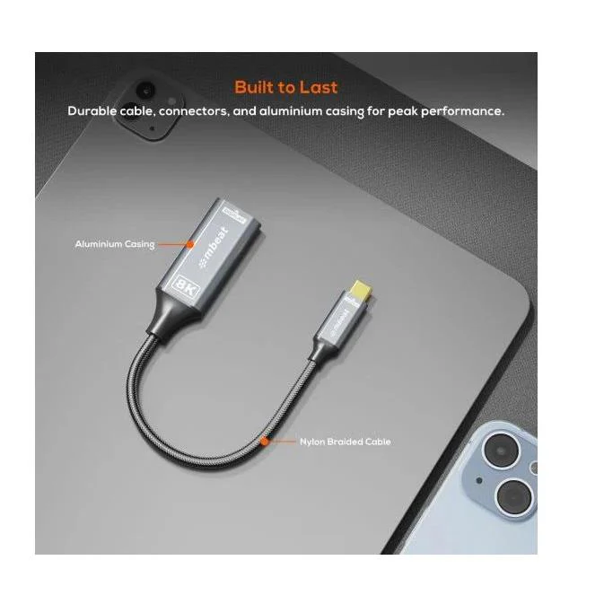 mbeat Tough Link 8K USB-C to HDMI Adapter (Space Grey) - Image 6