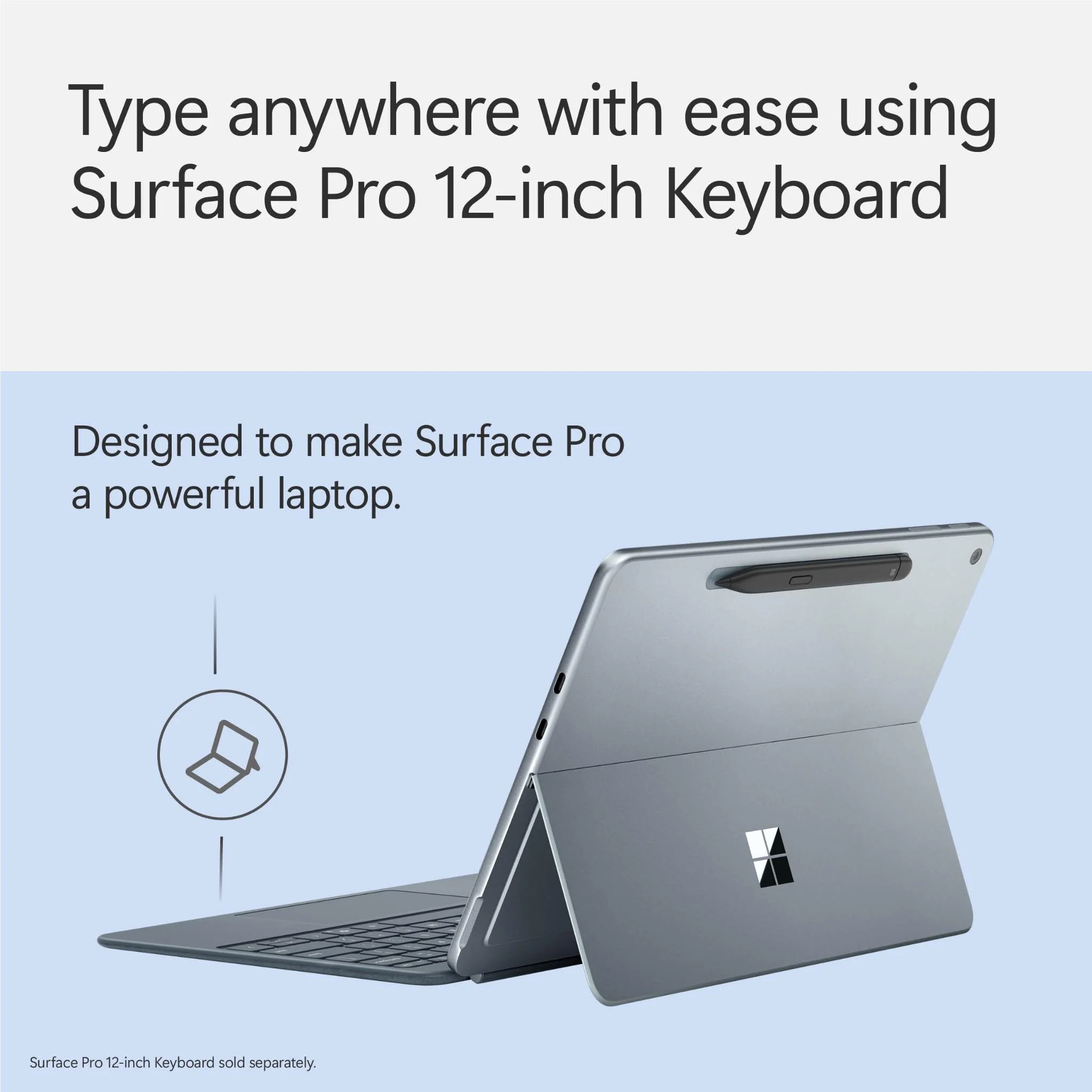 Microsoft Surface Pro 12-inch [1st Edition] Keyboard with Slim Pen (Ocean) - Image 6
