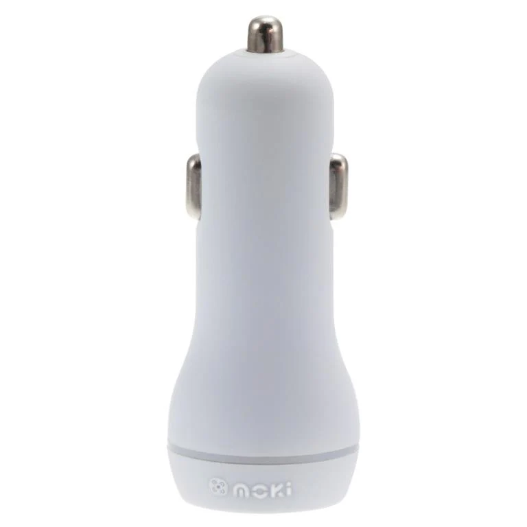 Moki Dual USB Car Charger (White)