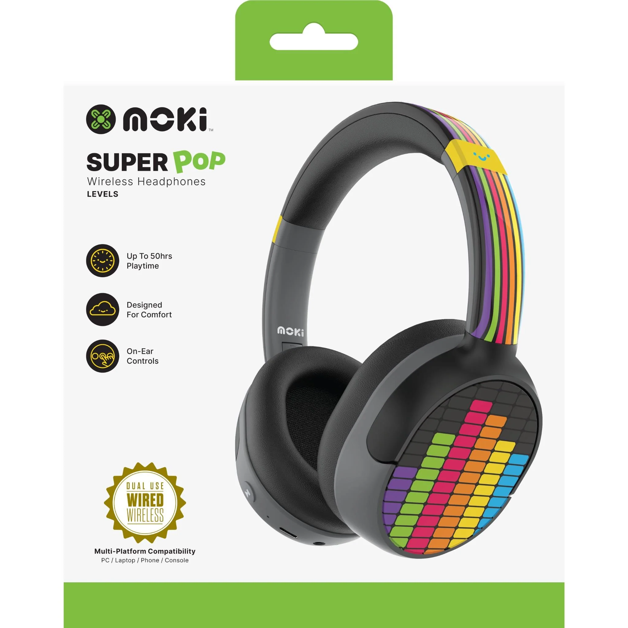Moki Super Pop Wireless Kids Headphones (Levels) - Image 5