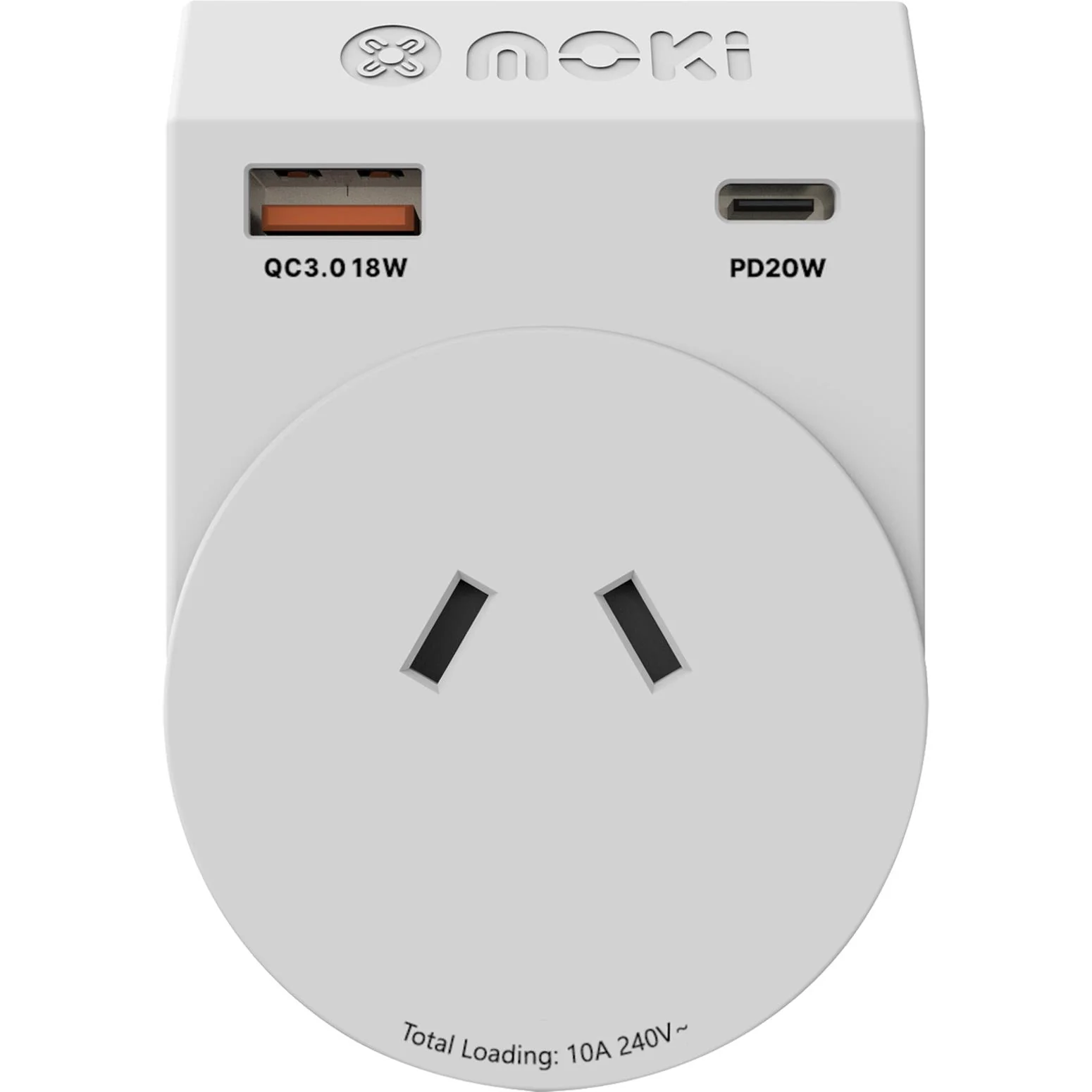Moki Travel Adaptor Plus PD20W Type-C & QC 3.0 USB-A (Outbound - Japan) - Image 2