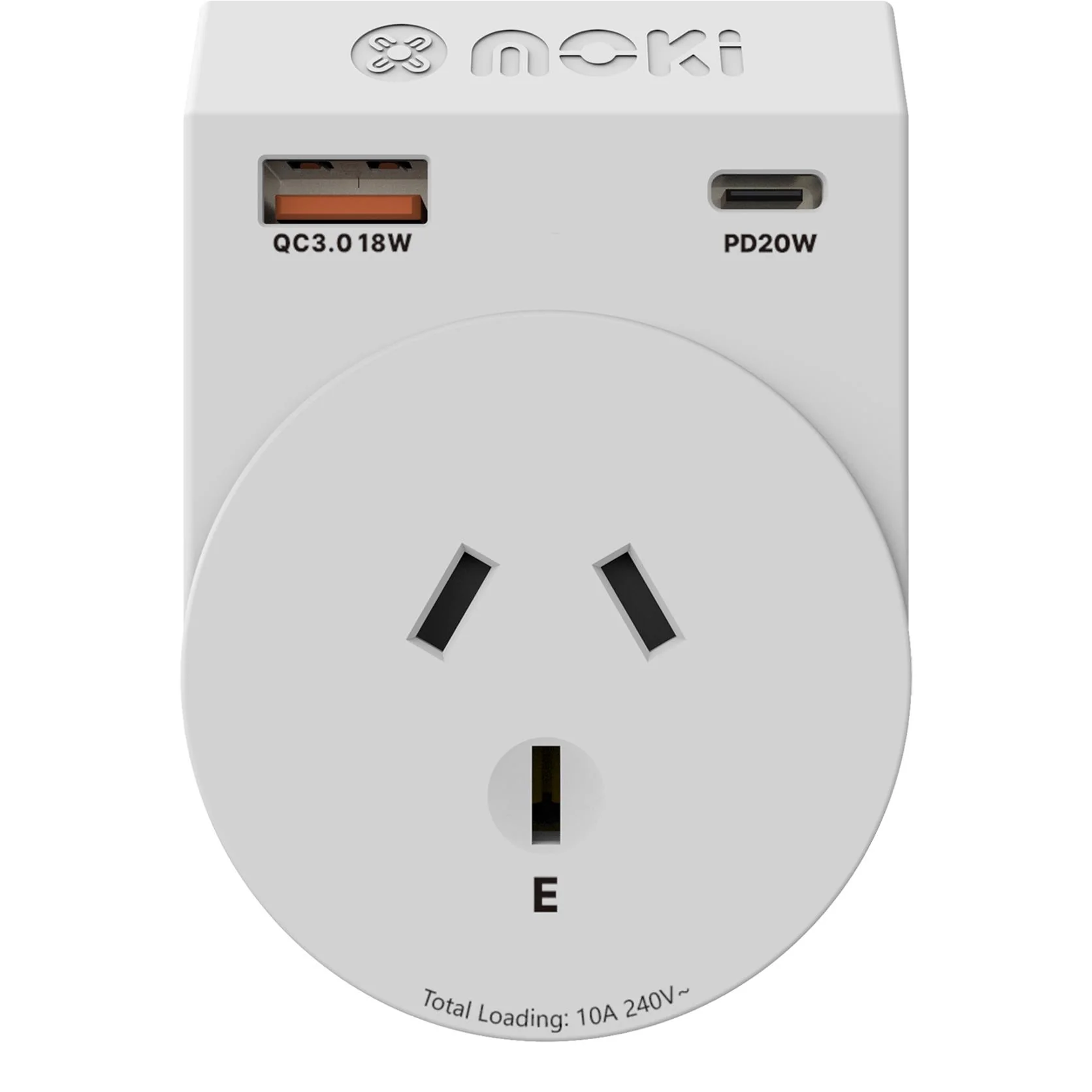 Moki Travel Adaptor Plus PD20W Type-C & QC 3.0 USB-A (Outbound - UK) - Image 2