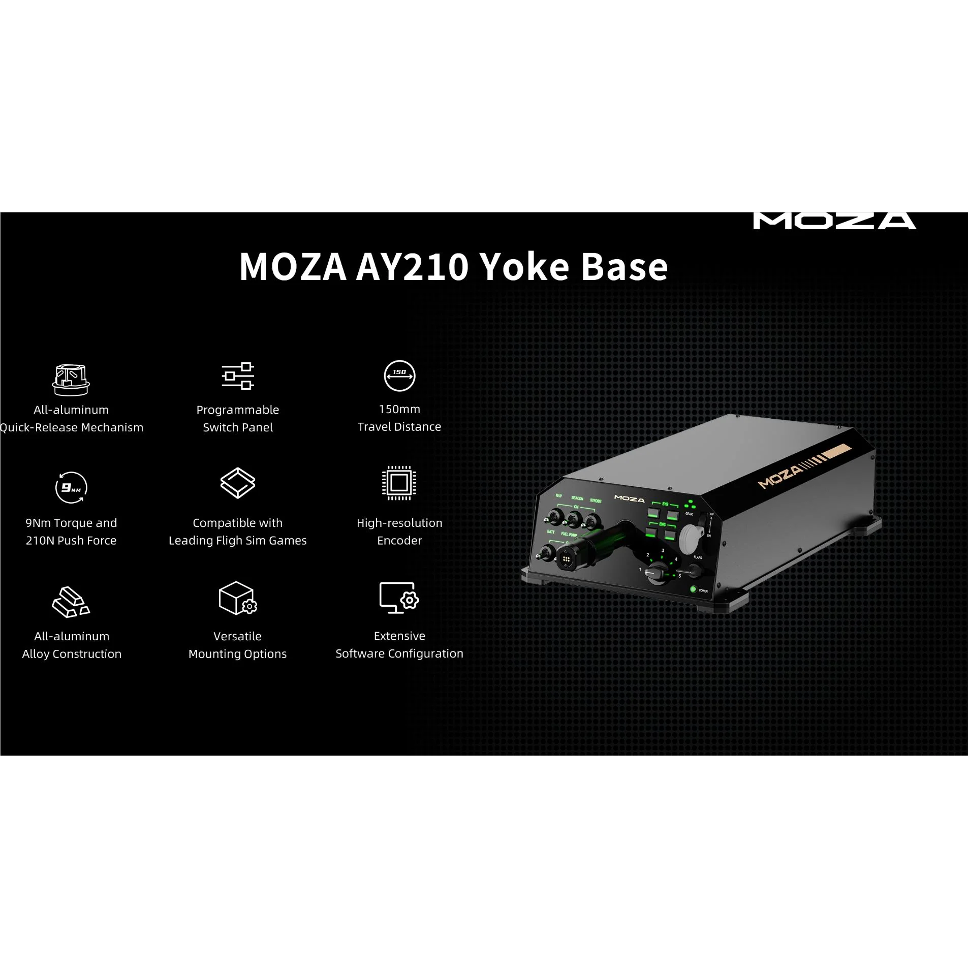 Moza AY210 Force Feedback Yoke Base - Image 6