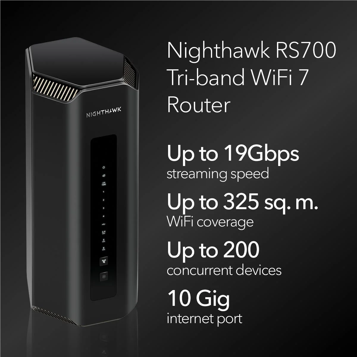 Netgear Nighthawk RS700S BE19000 12-Stream Tri-Band Wi-Fi 7 Router - Image 2