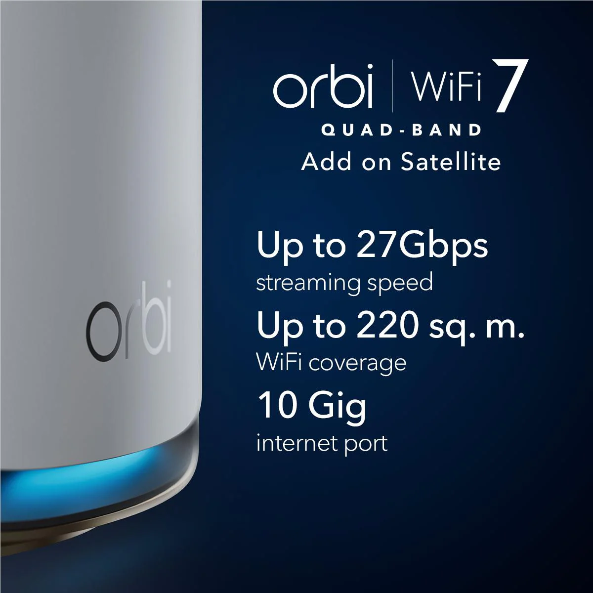 Netgear Orbi RBE970 BE27000 Quad-Band Mesh Wifi 7 Add-On Satellite [1 Pack] - Image 5