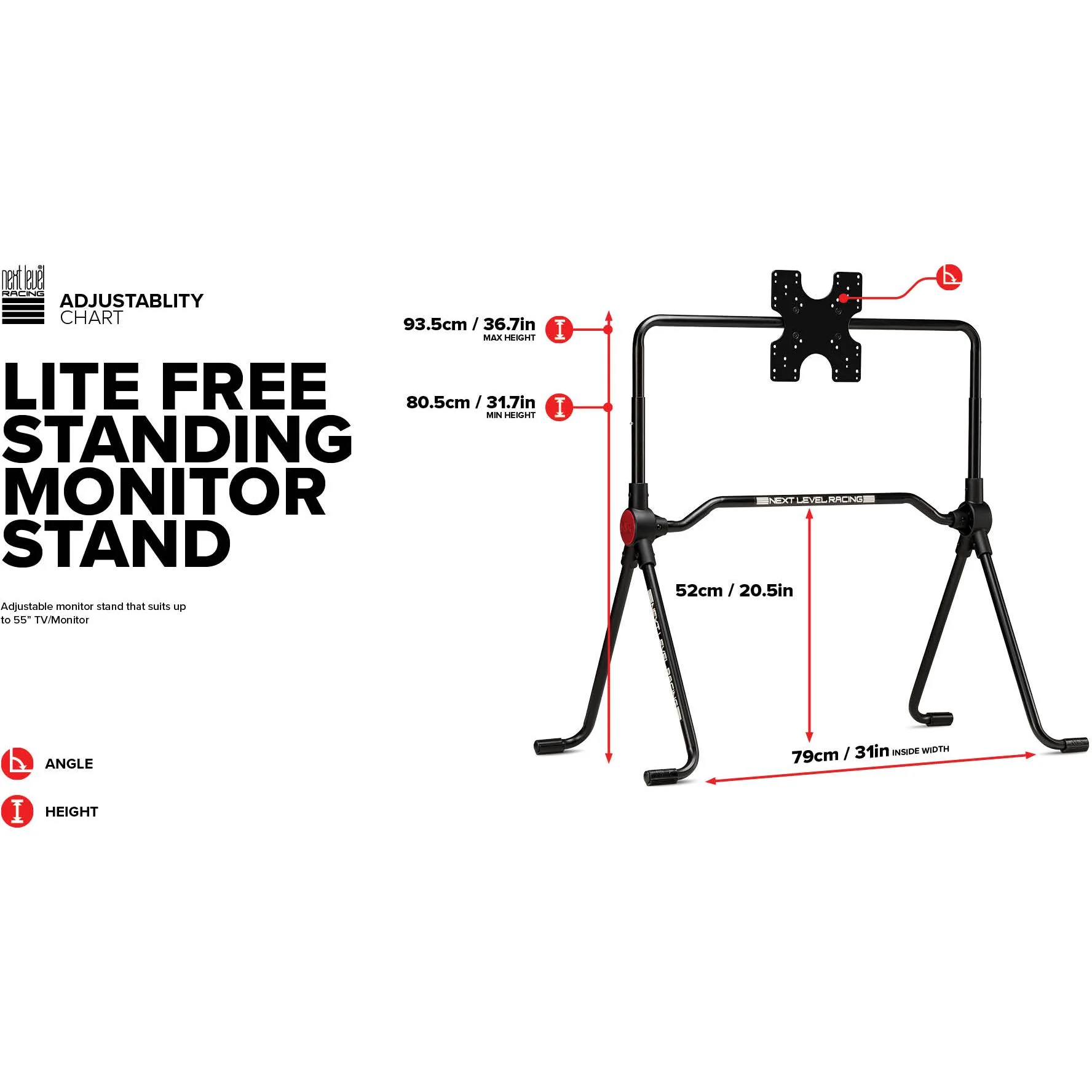 Next Level Racing Lite Free Standing Monitor Stand - Image 7