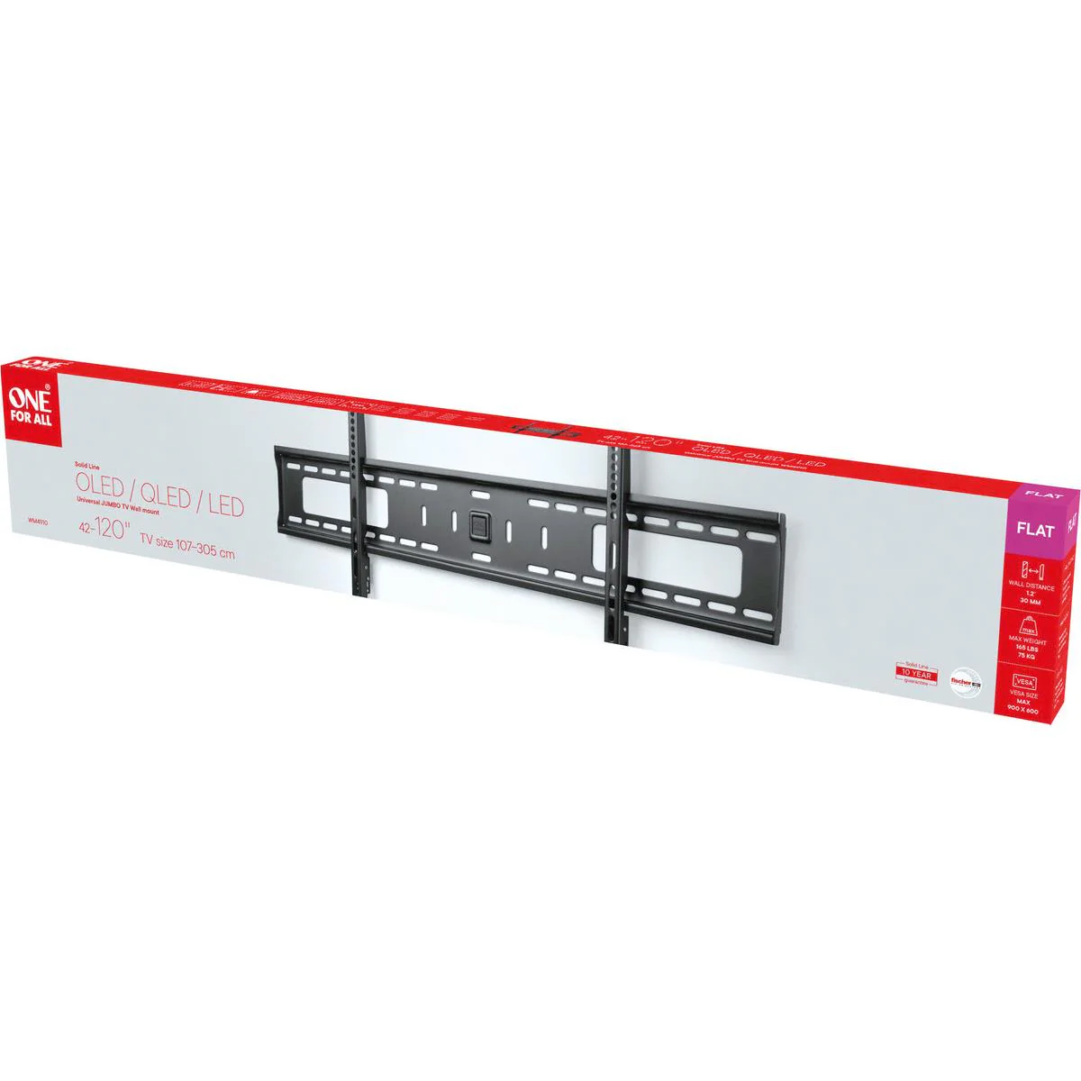 One For All Flat JUMBO TV Wall Mount (42"-120") - Image 3