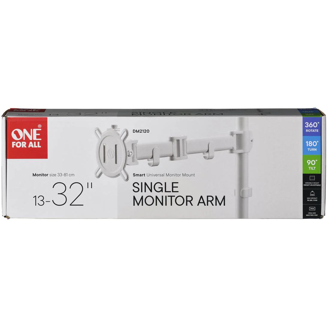 One For All Smart series Single Monitor Arm (White) - Image 7