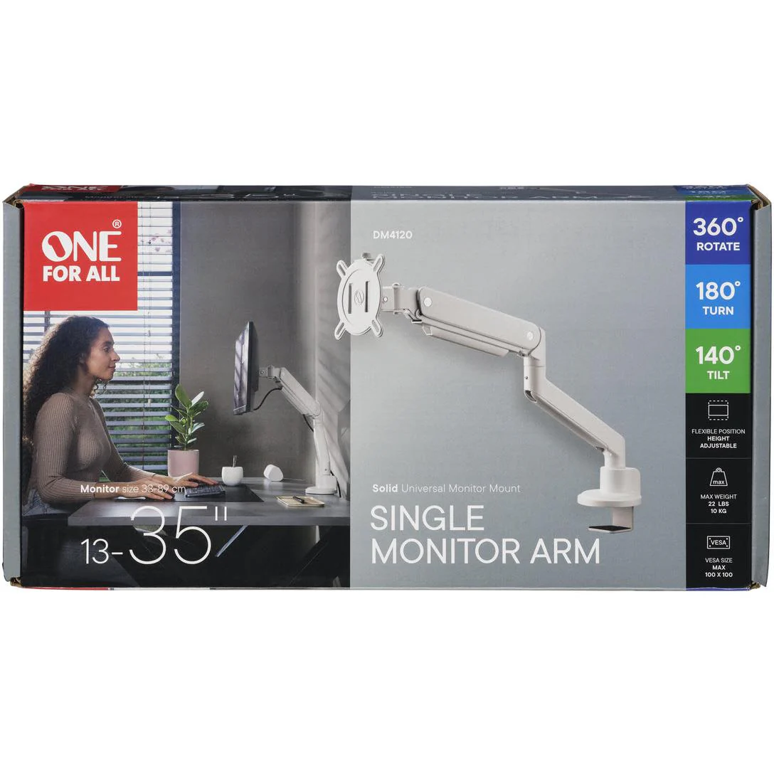 One For All Solid Series Single Monitor Arm (White) - Image 10