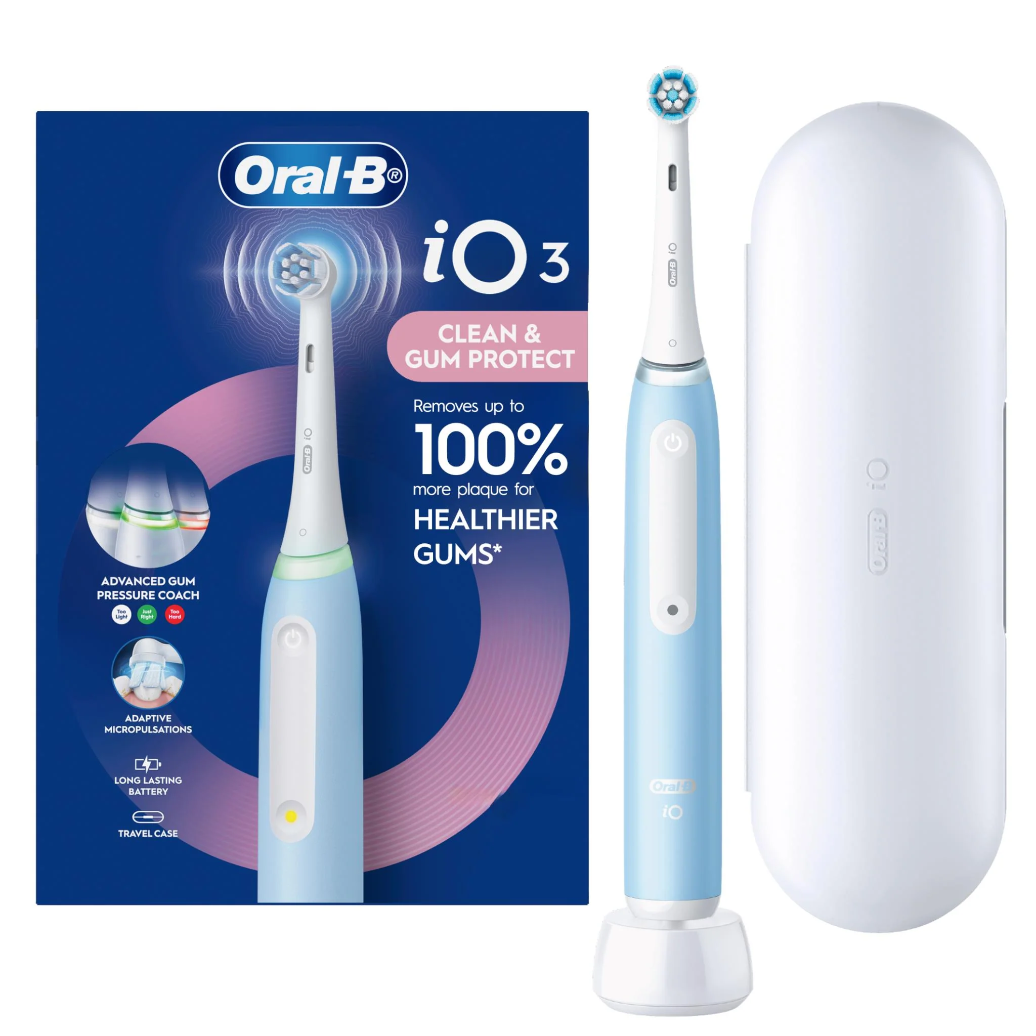 Oral-B iO Series 3 Electric Toothbrush (Icey Blue) - Image 10