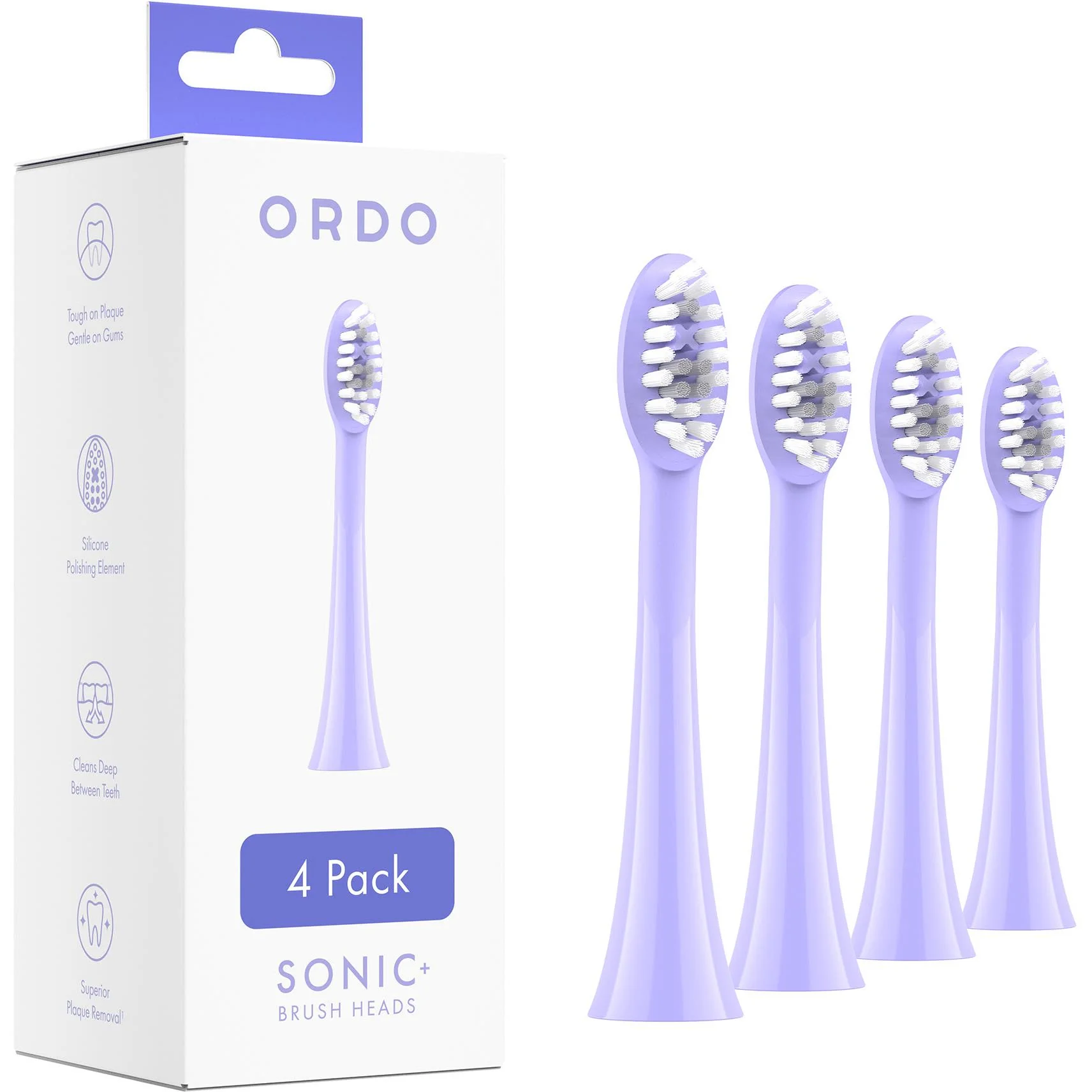Ordo Sonic+ Brush Heads 4 Pack (Pearlescent Violet)