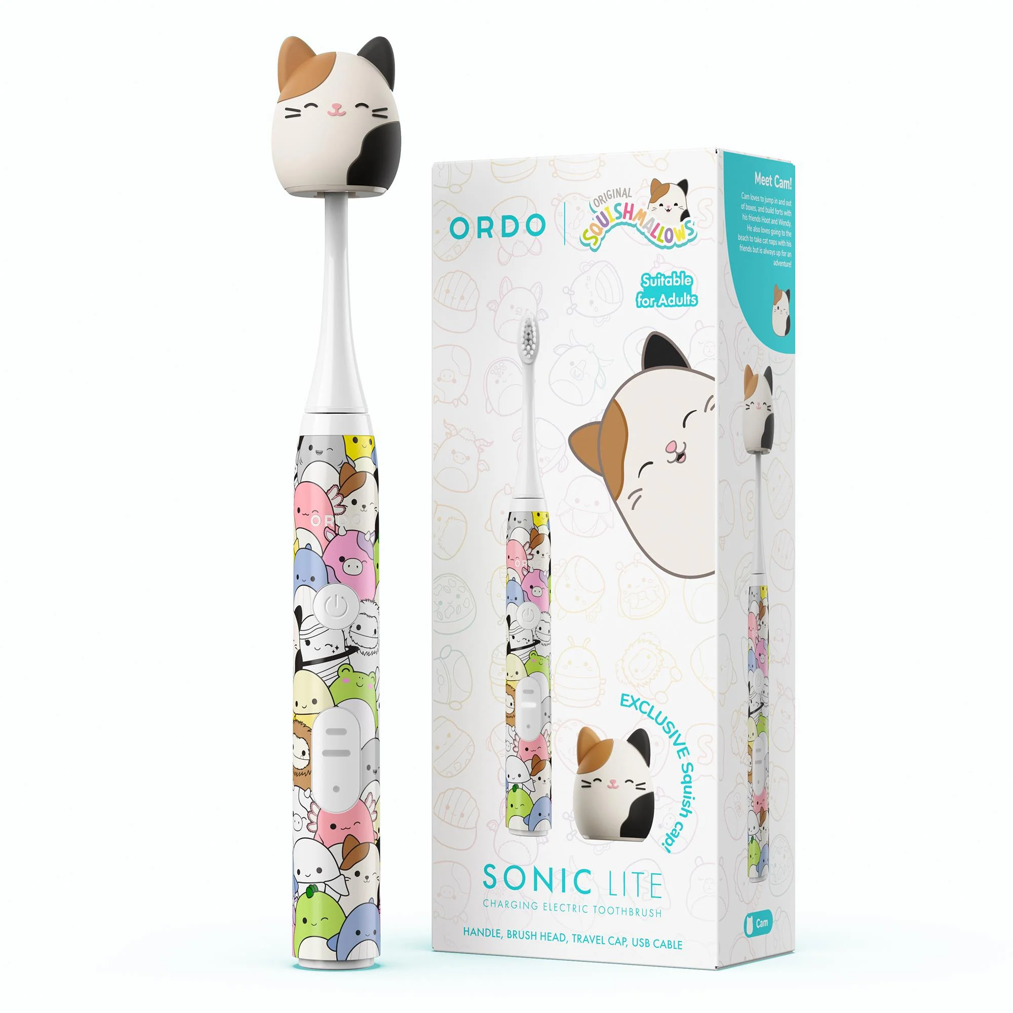 Ordo Sonic Squishmallows Rechargeable Electric Toothbrush (Squishmallows Cam & Squad)