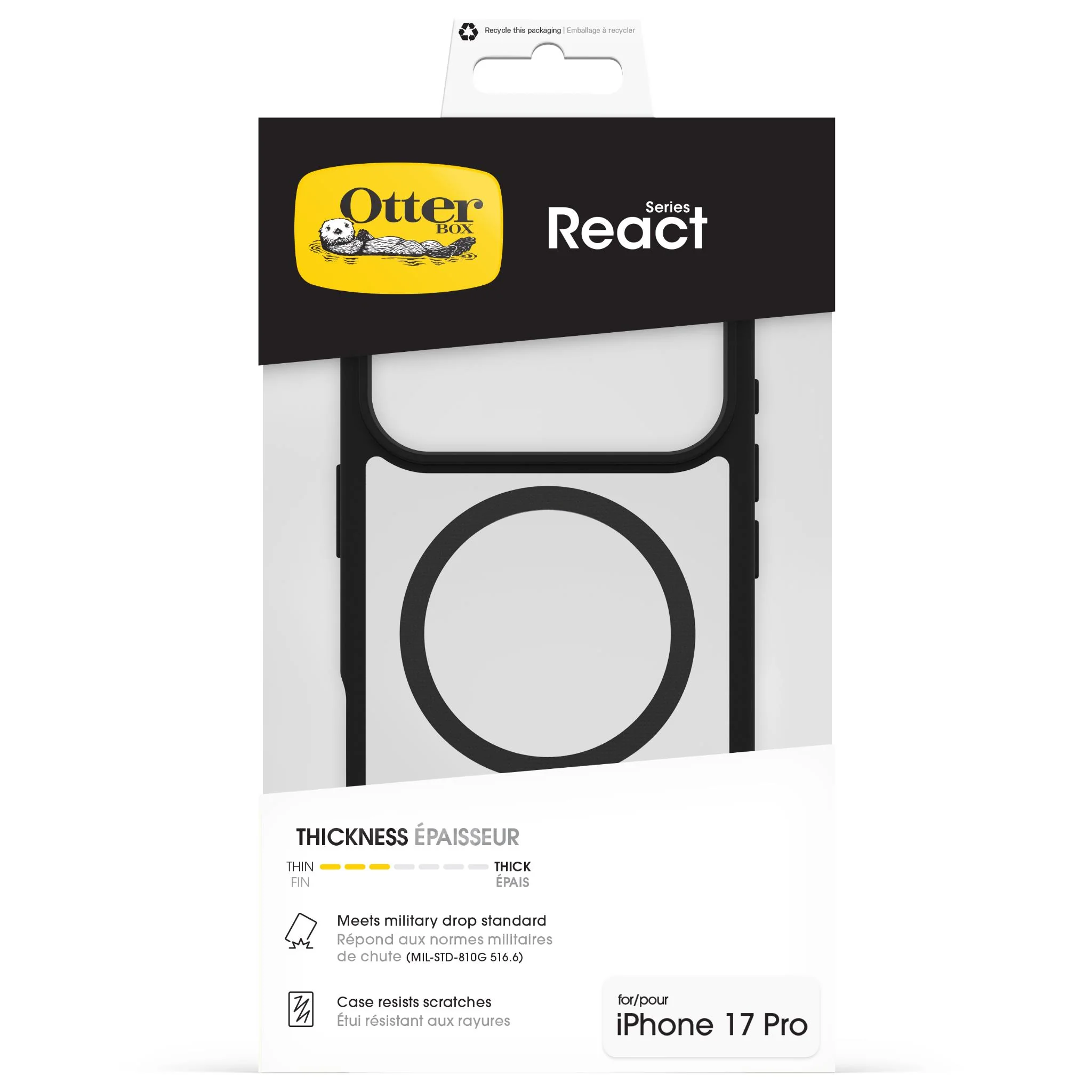 Otterbox React MagSafe Case for iPhone 17 Pro (Black Crystal) - Image 5