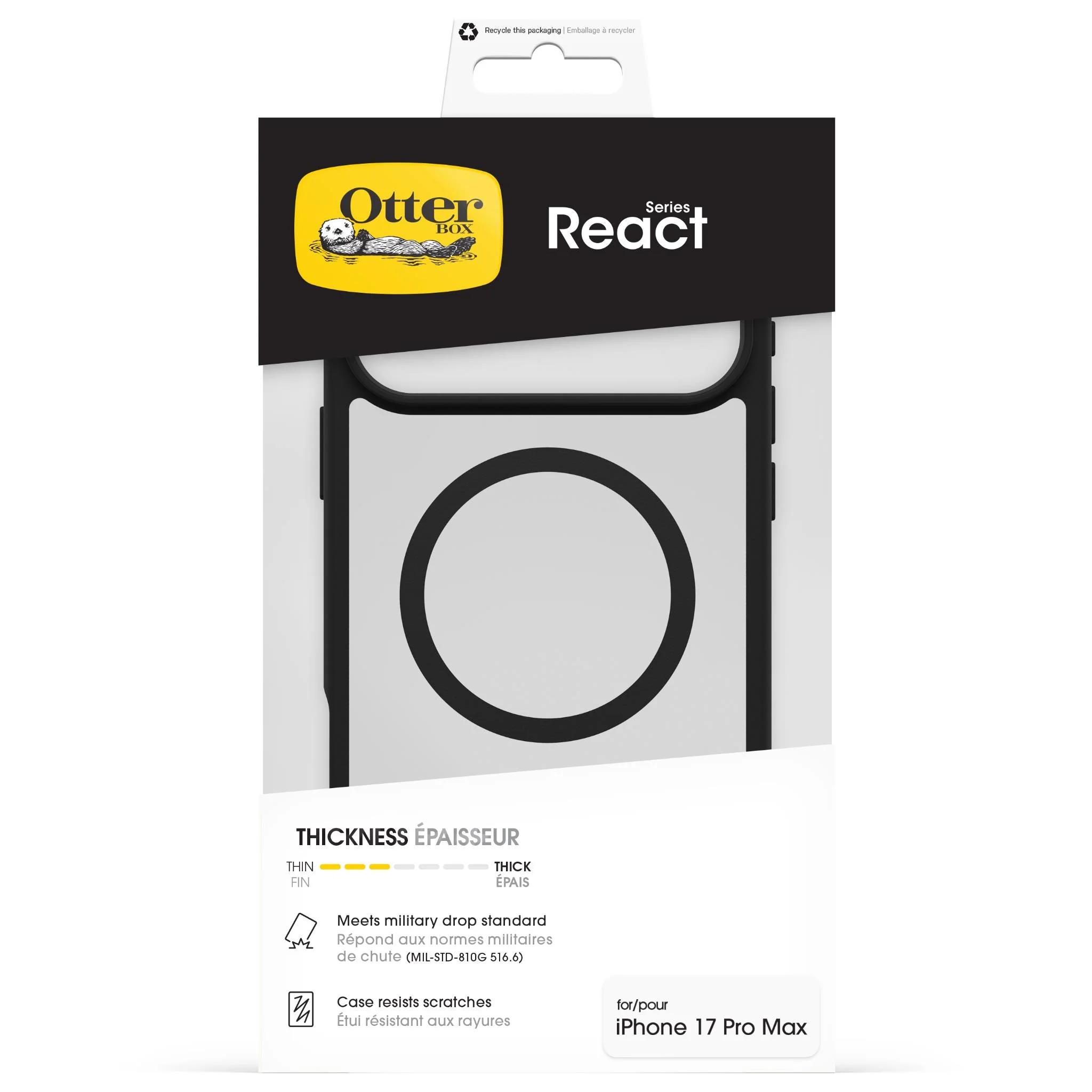 Otterbox React MagSafe Case for iPhone 17 Pro Max (Black Crystal) - Image 5