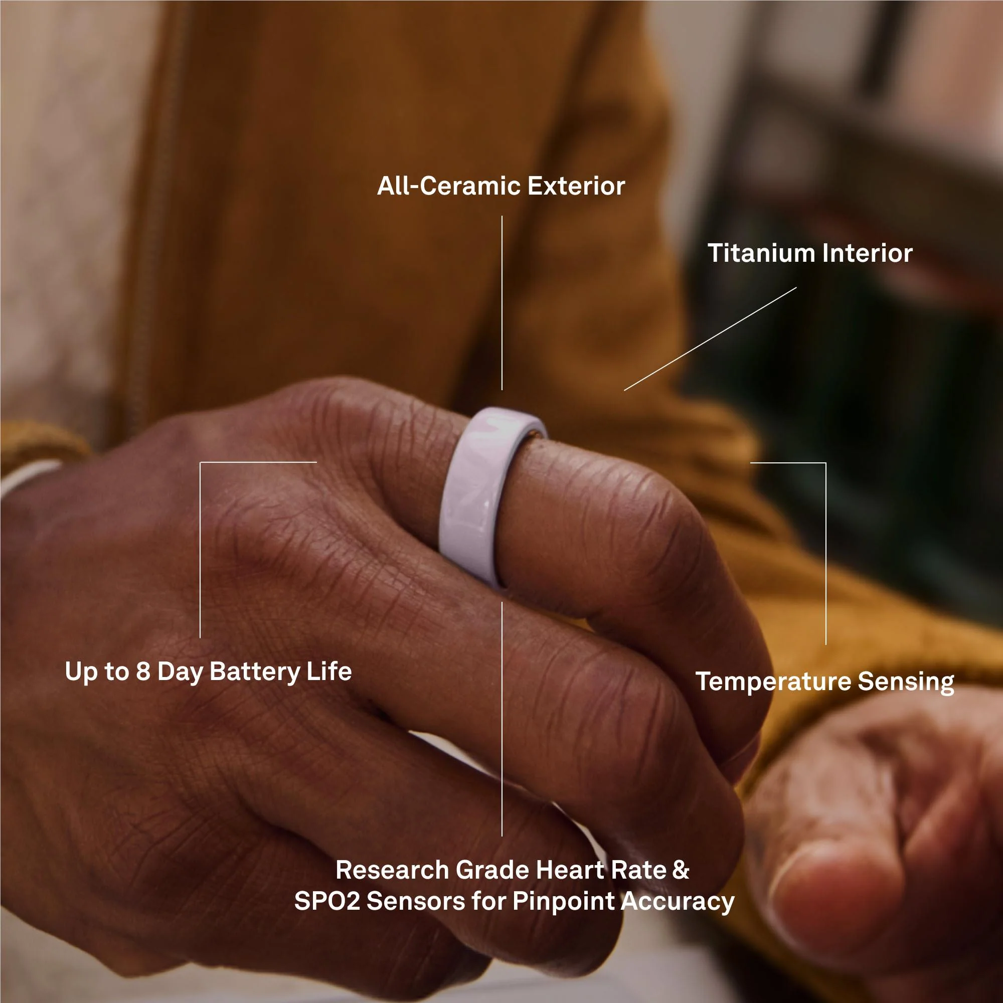 Oura Ring 4 Ceramic [Size 10] (Cloud) - Image 9