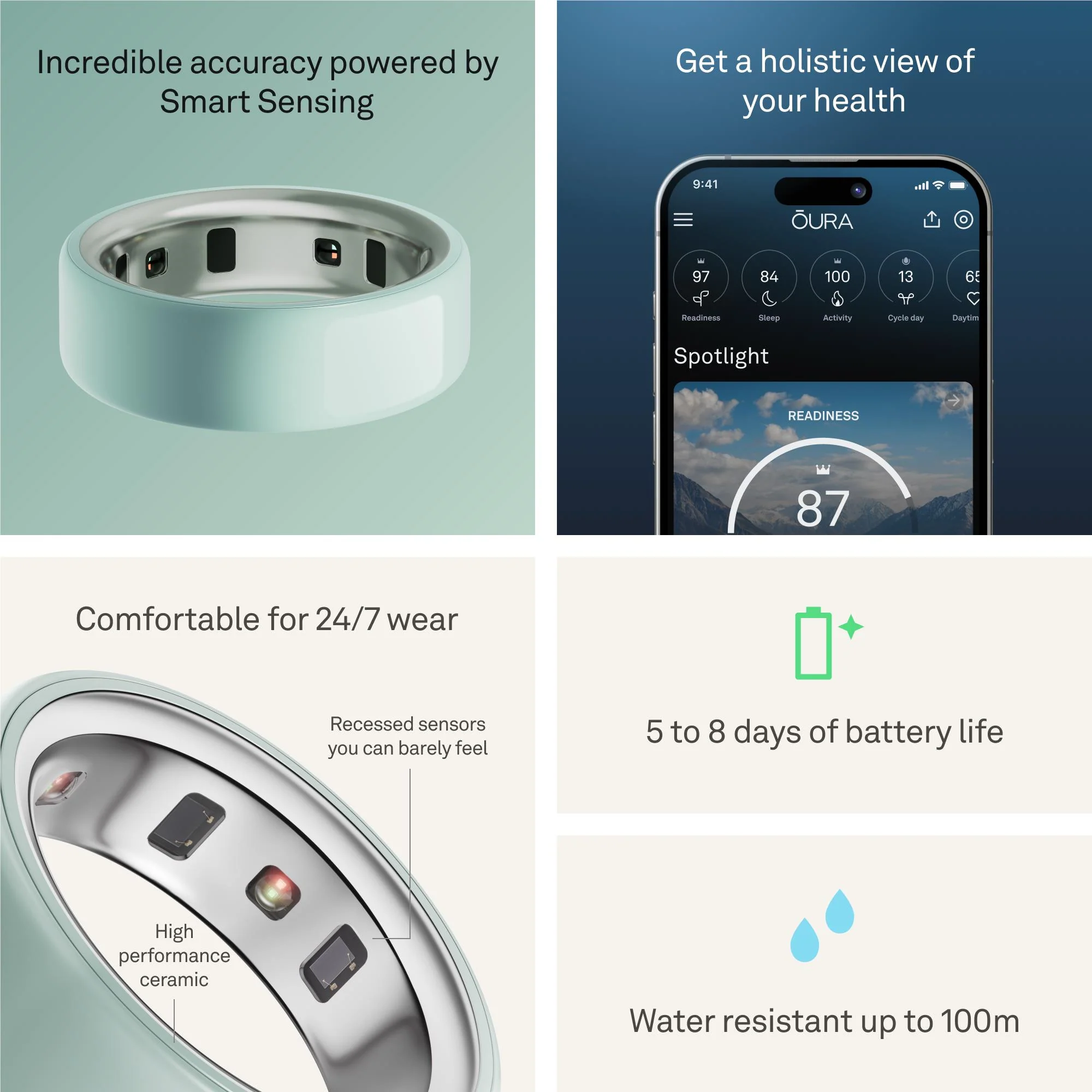 Oura Ring 4 Ceramic [Size 7] (Tide) - Image 5