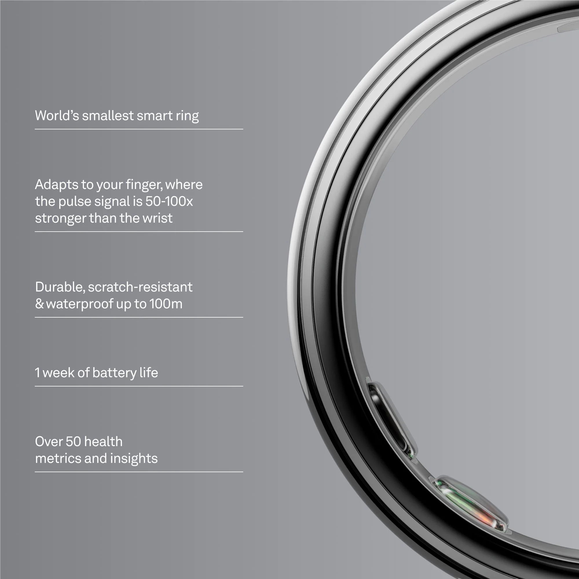 Oura Ring 5 [Size 10] (Silver) - Image 2
