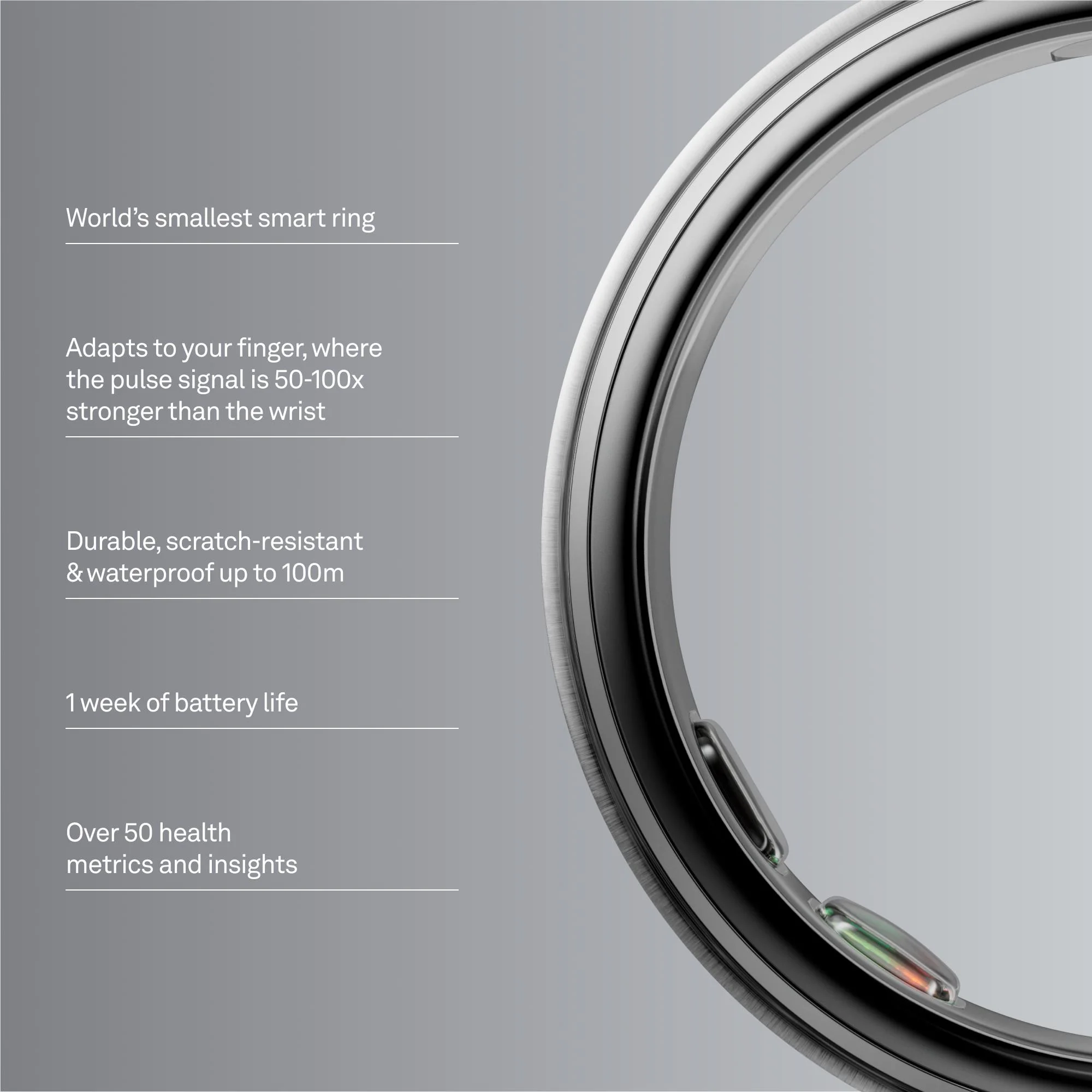 Oura Ring 5 [Size 13] (Brushed Silver) - Image 2