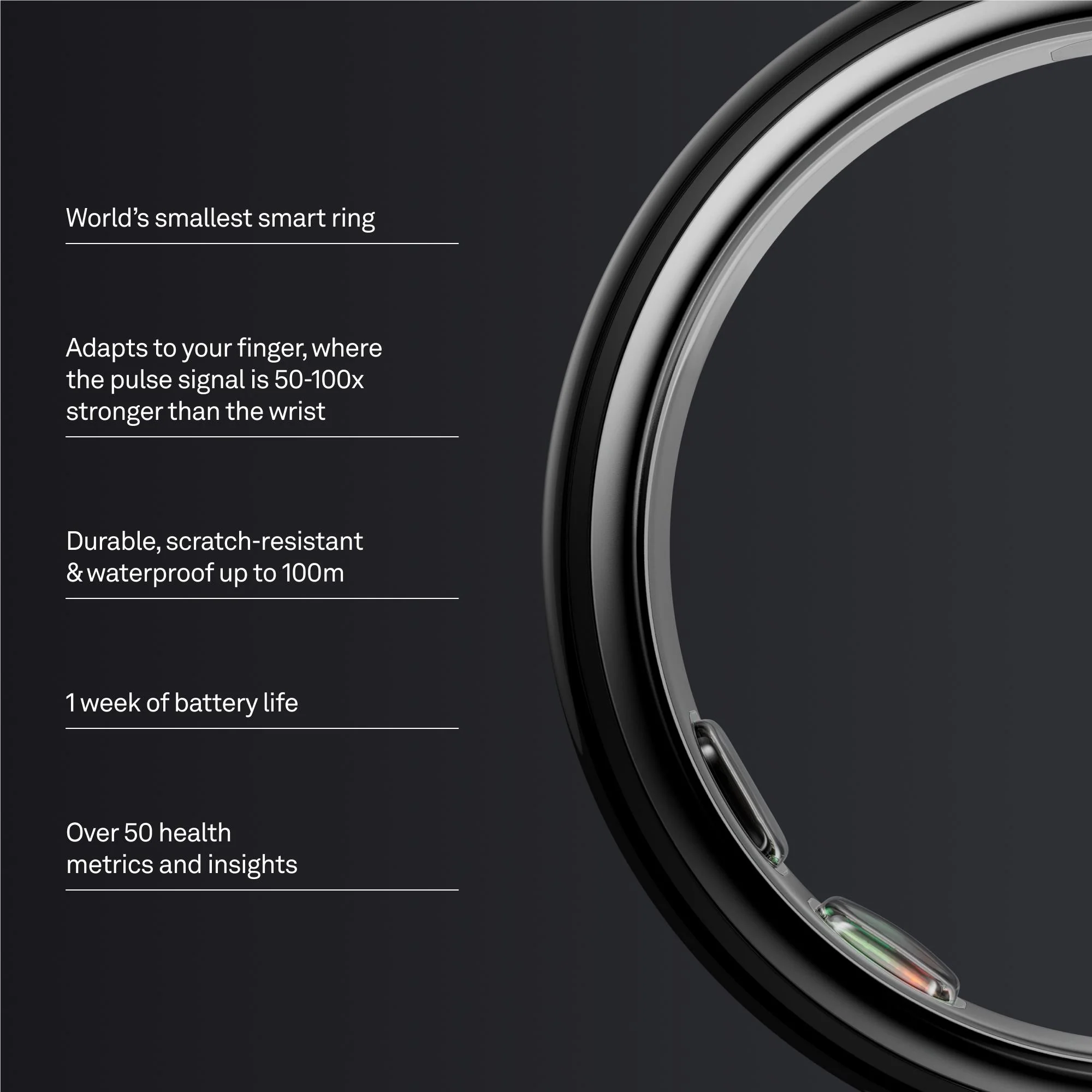 Oura Ring 5 [Size 7] (Black) - Image 2