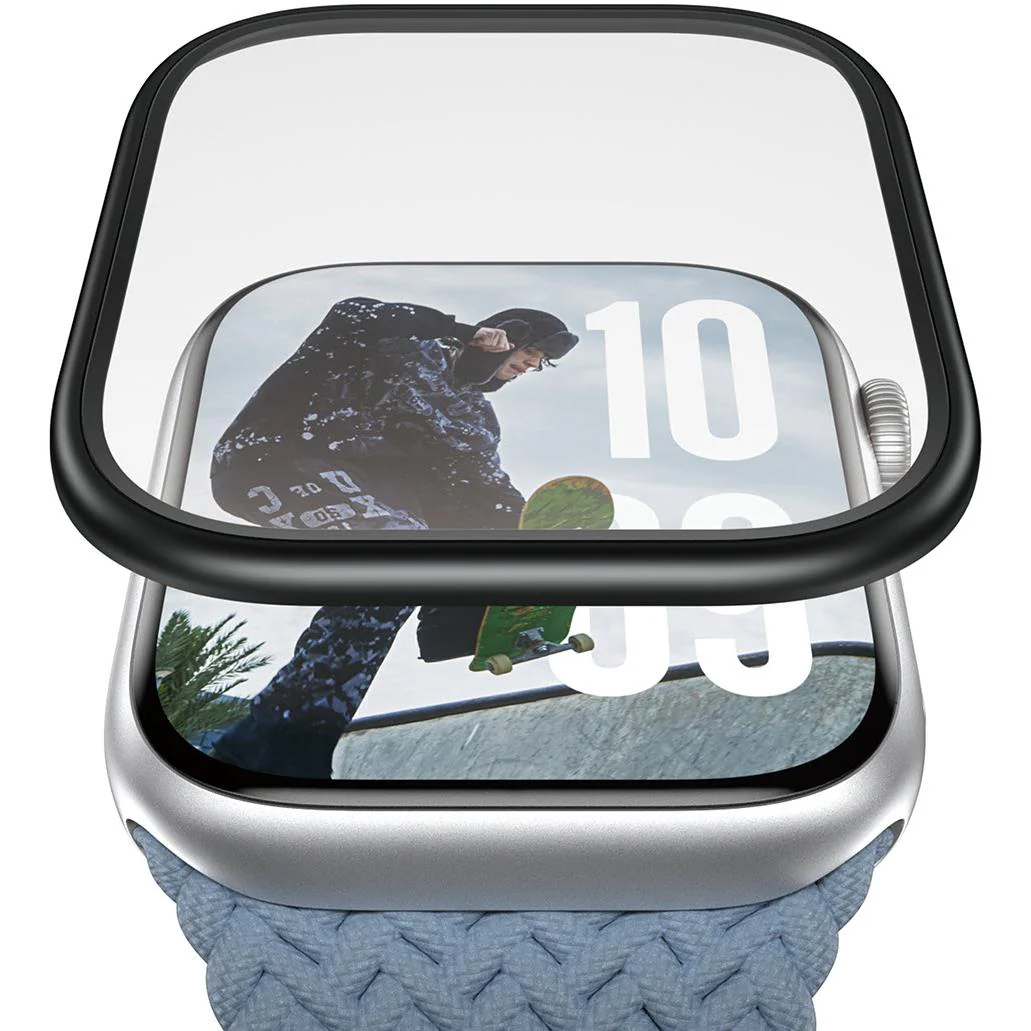 Panzer Metal Frame Screen Protector for Apple Watch 11/10 42mm (Black)