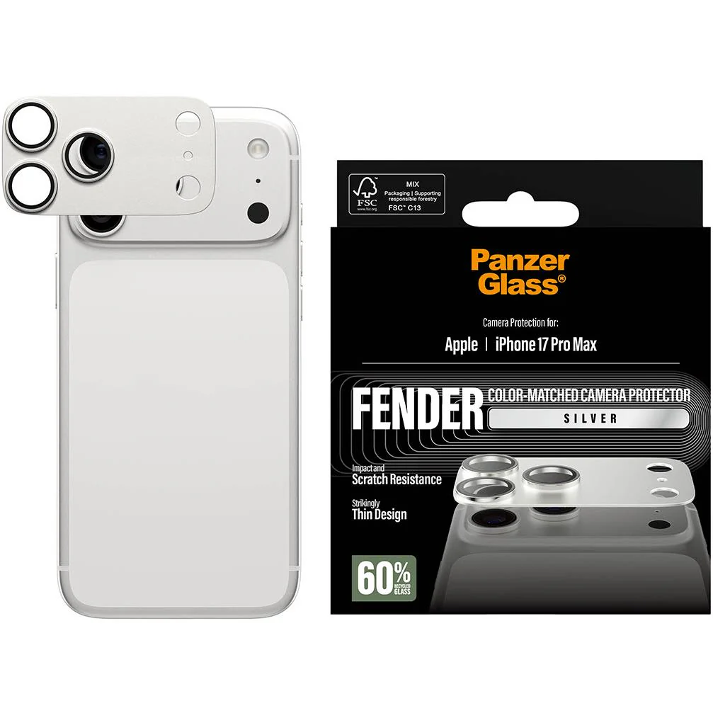 PanzerGlass Fender Camera Lens Protector for iPhone 17 Pro Max (Silver) - Image 2