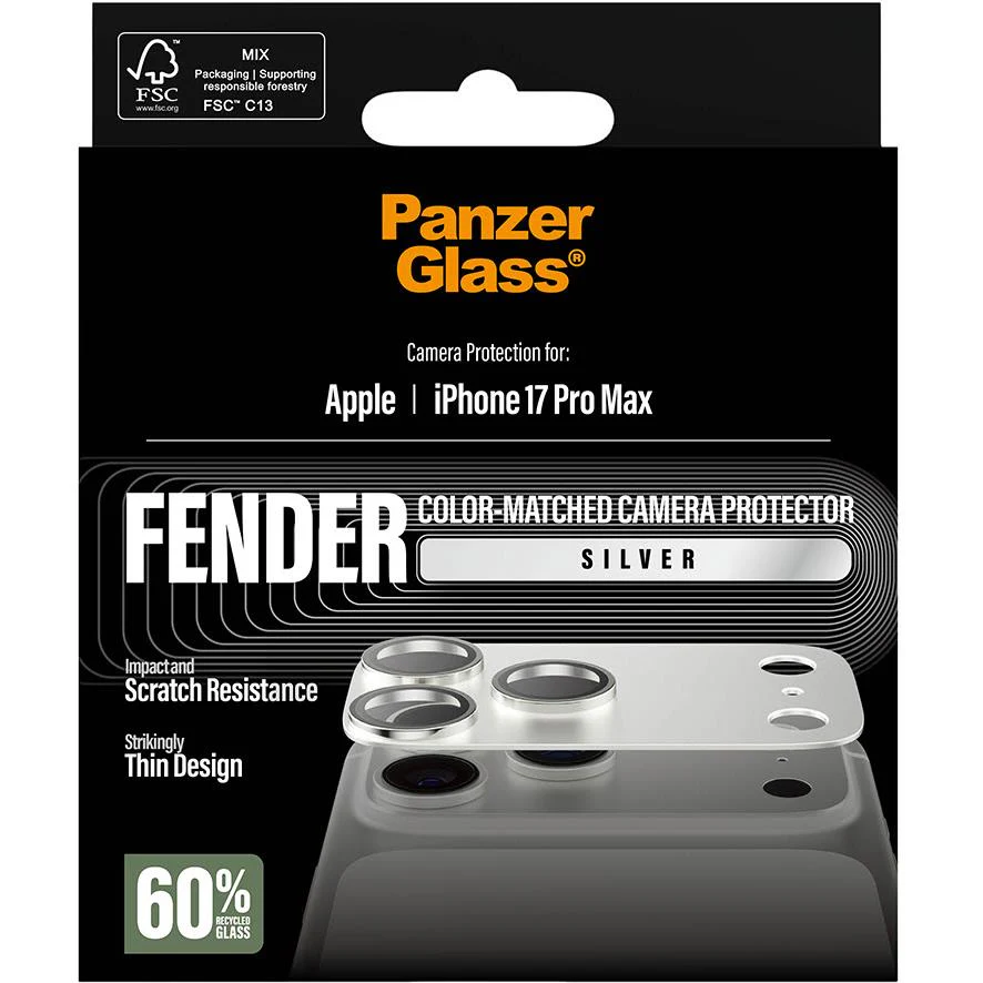 PanzerGlass Fender Camera Lens Protector for iPhone 17 Pro Max (Silver) - Image 3