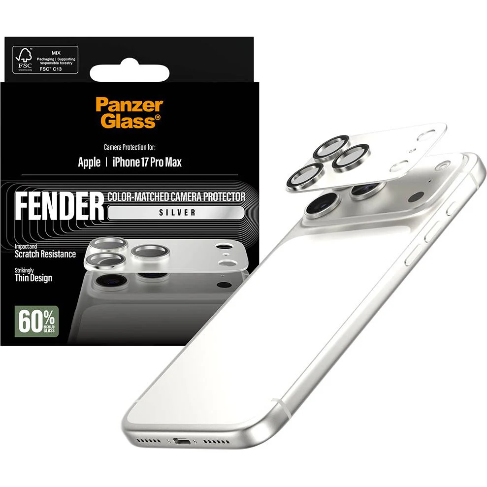 PanzerGlass Fender Camera Lens Protector for iPhone 17 Pro Max (Silver) - Image 5