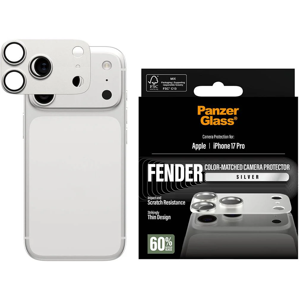 PanzerGlass Fender Camera Lens Protector for iPhone 17 Pro (Silver) - Image 2