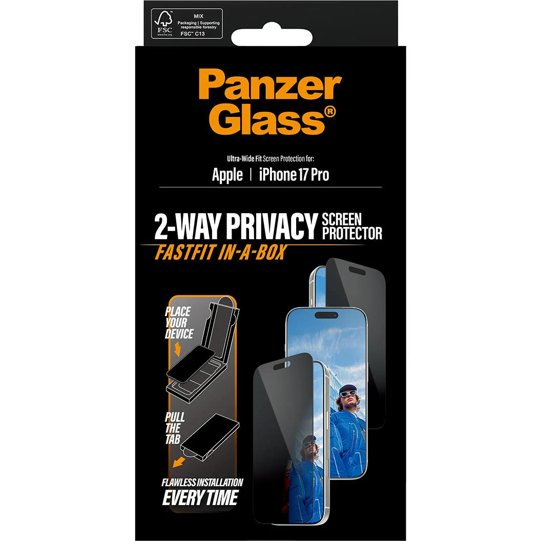 PanzerGlass Privacy UWF Screen Protector with Fastfit for iPhone 17 Pro - Image 5