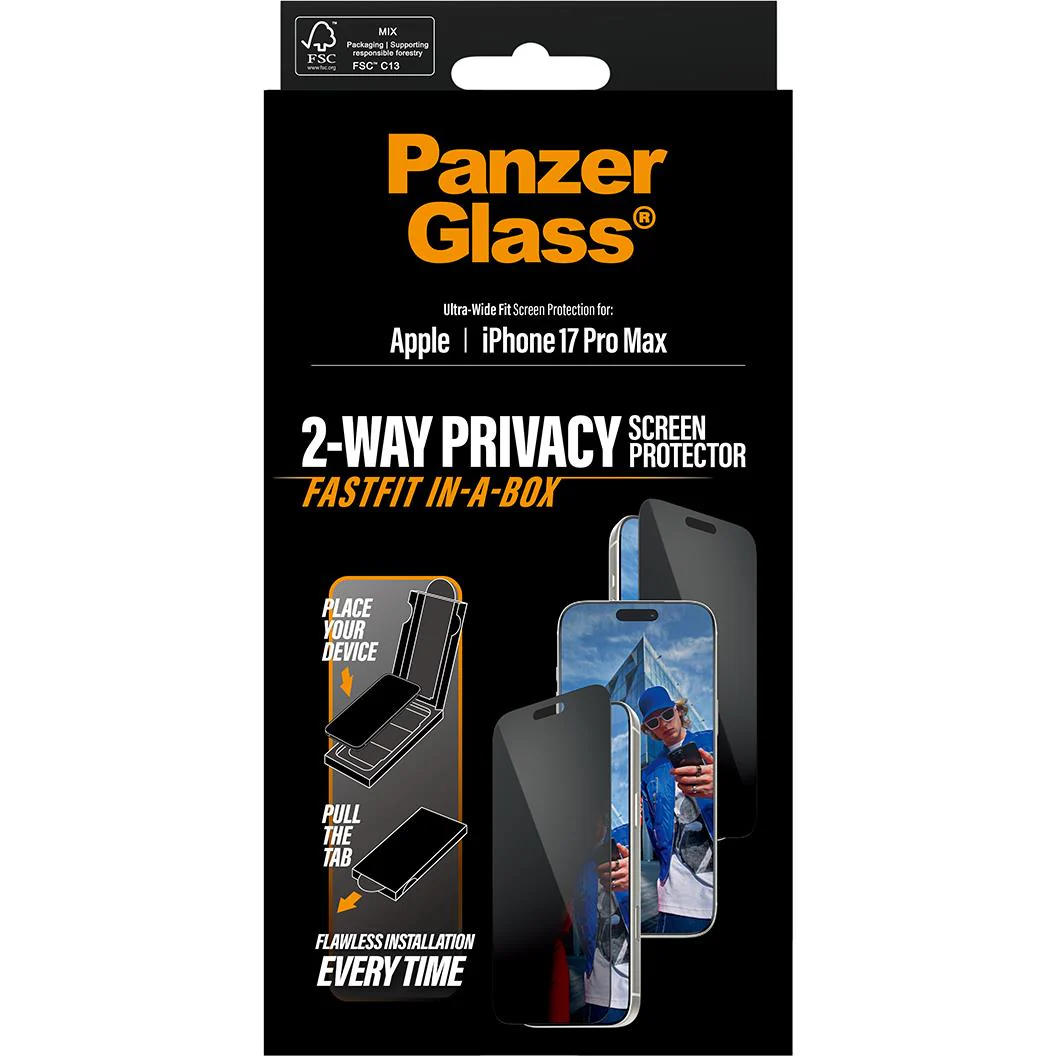 PanzerGlass Privacy UWF Screen Protector with Fastfit for iPhone 17 Pro Max - Image 5