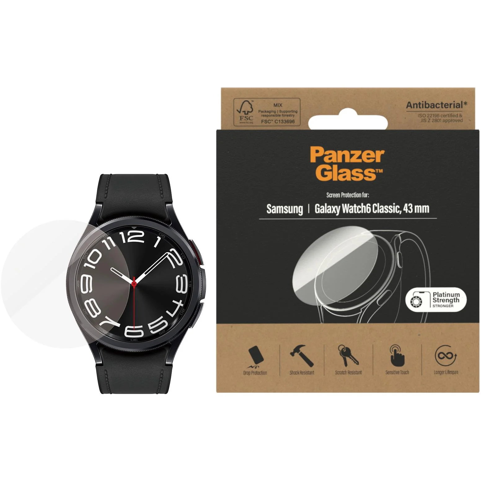 PanzerGlass Screen Protector for Samsung Galaxy Watch6 Classic 43mm