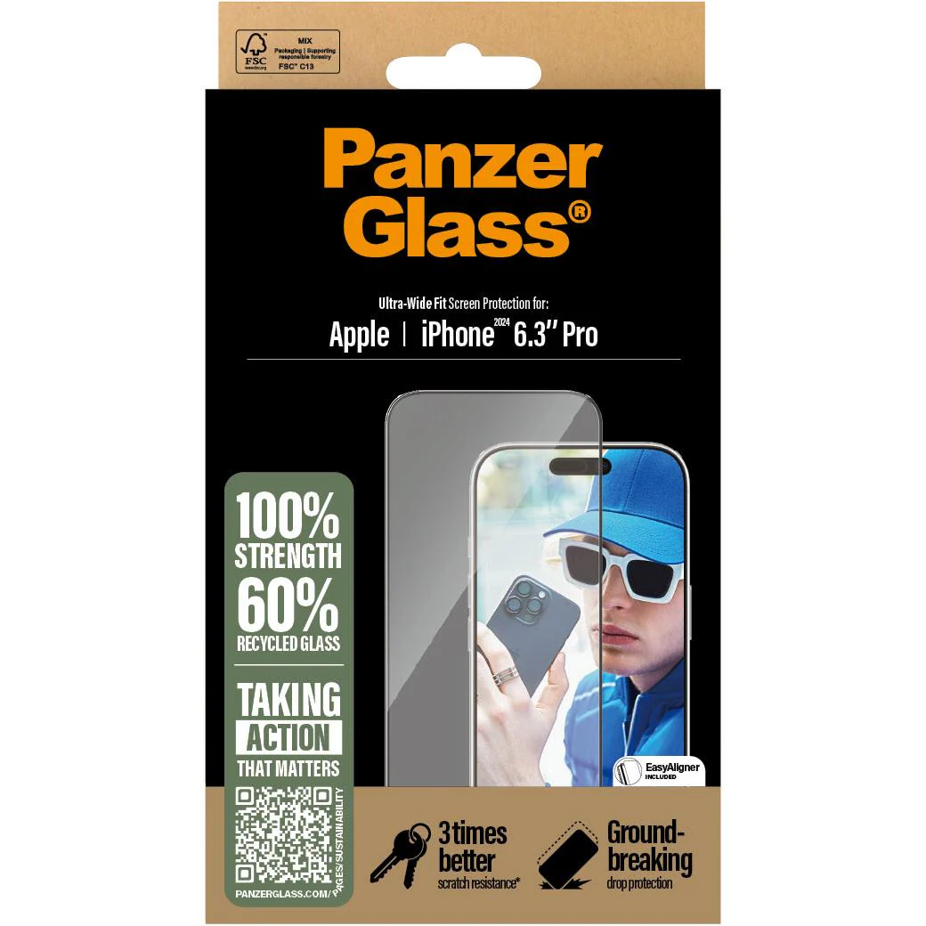 PanzerGlass UltraWide Fit Screen Protector for iPhone 16 Pro - Image 3