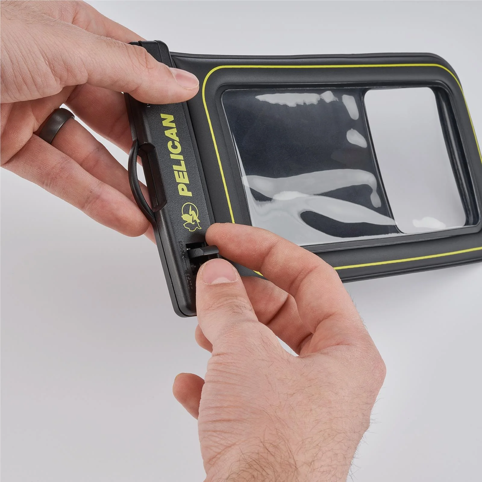 Pelican Marine Universal Floating Phone Pouch (Black/Neon Green) - Image 10