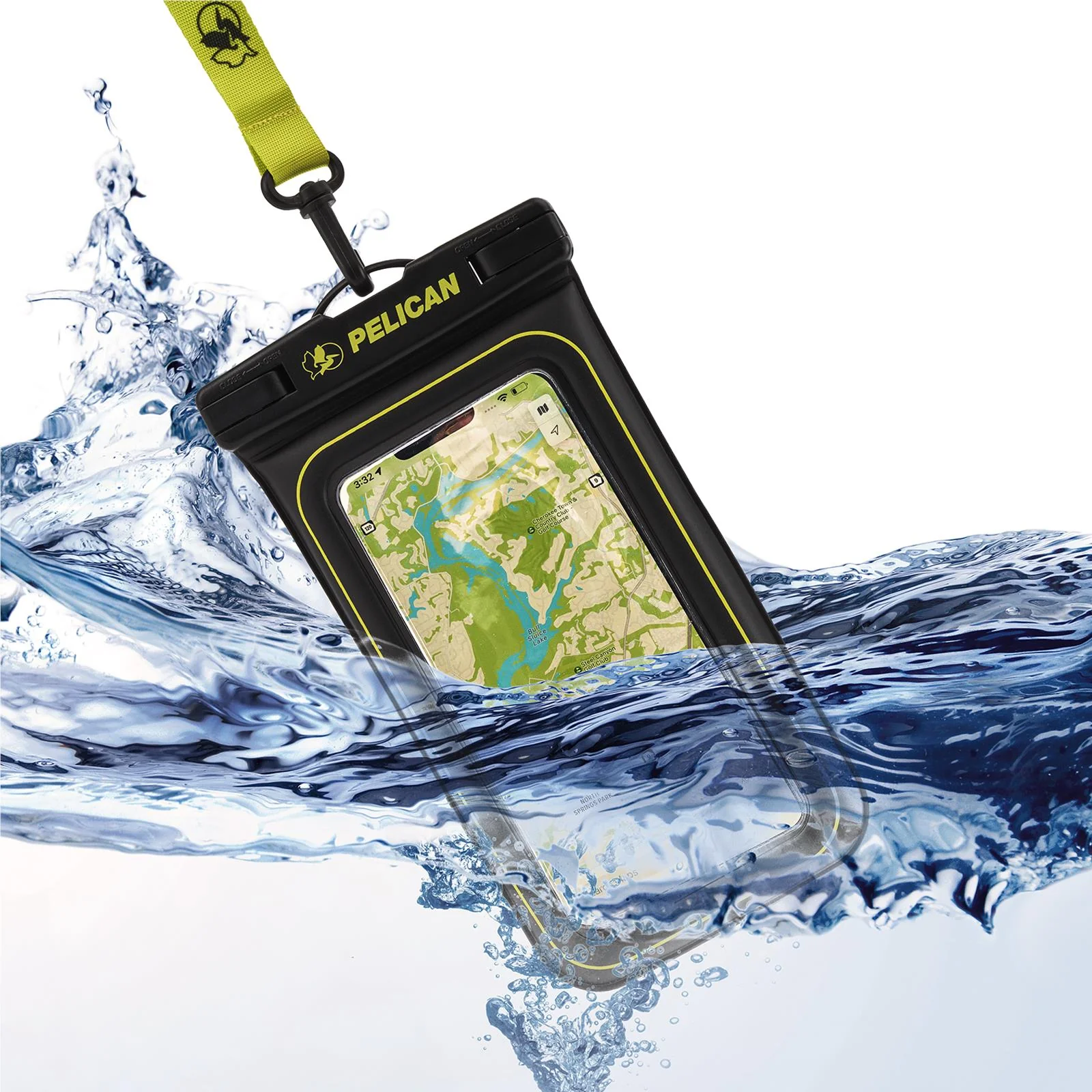 Pelican Marine Universal Floating Phone Pouch (Black/Neon Green) - Image 5